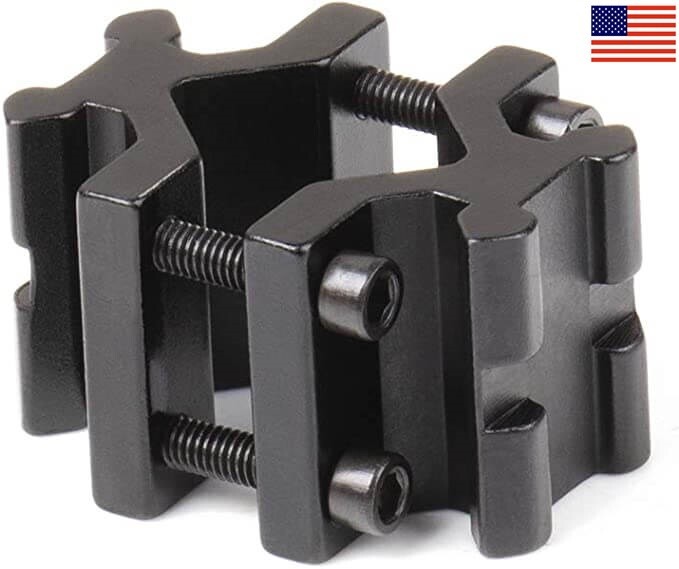 Universal 20mm Dual Rail Barrel Mount for Flashlight Laser Bipod