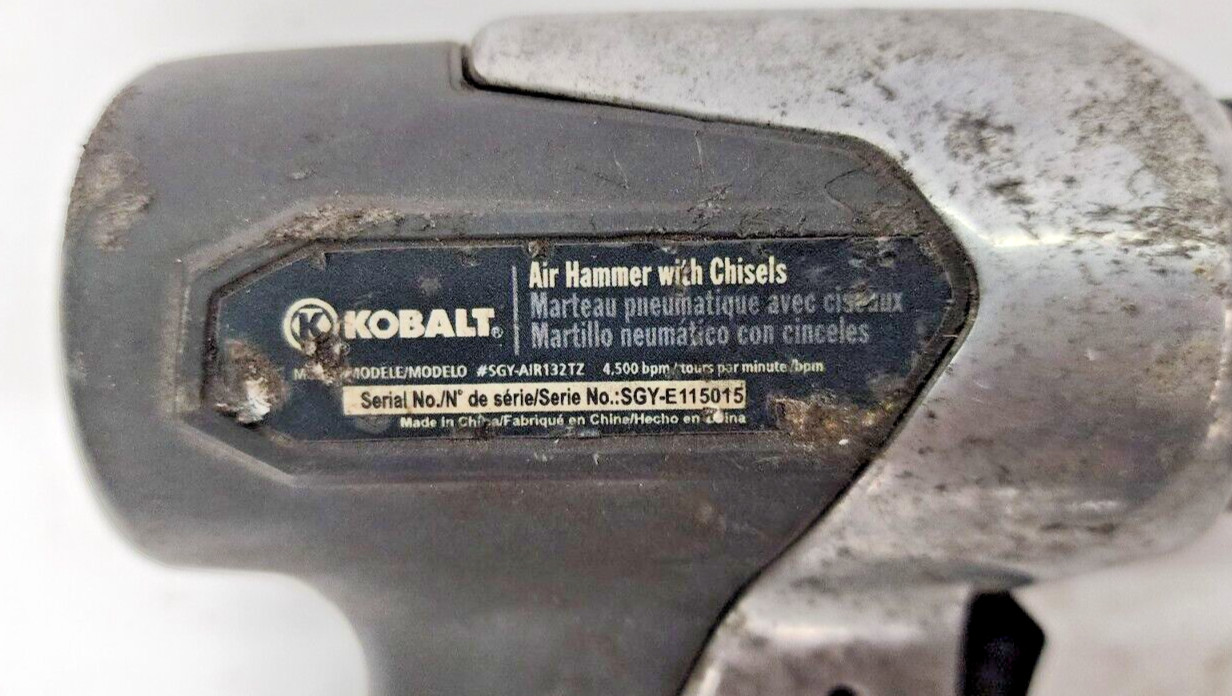 KOBALT AIR HAMMER SGY-AIR132TZ 4.5CFM @ 90PSI 1/4" NPT INLET 3/8" MIN HOSE