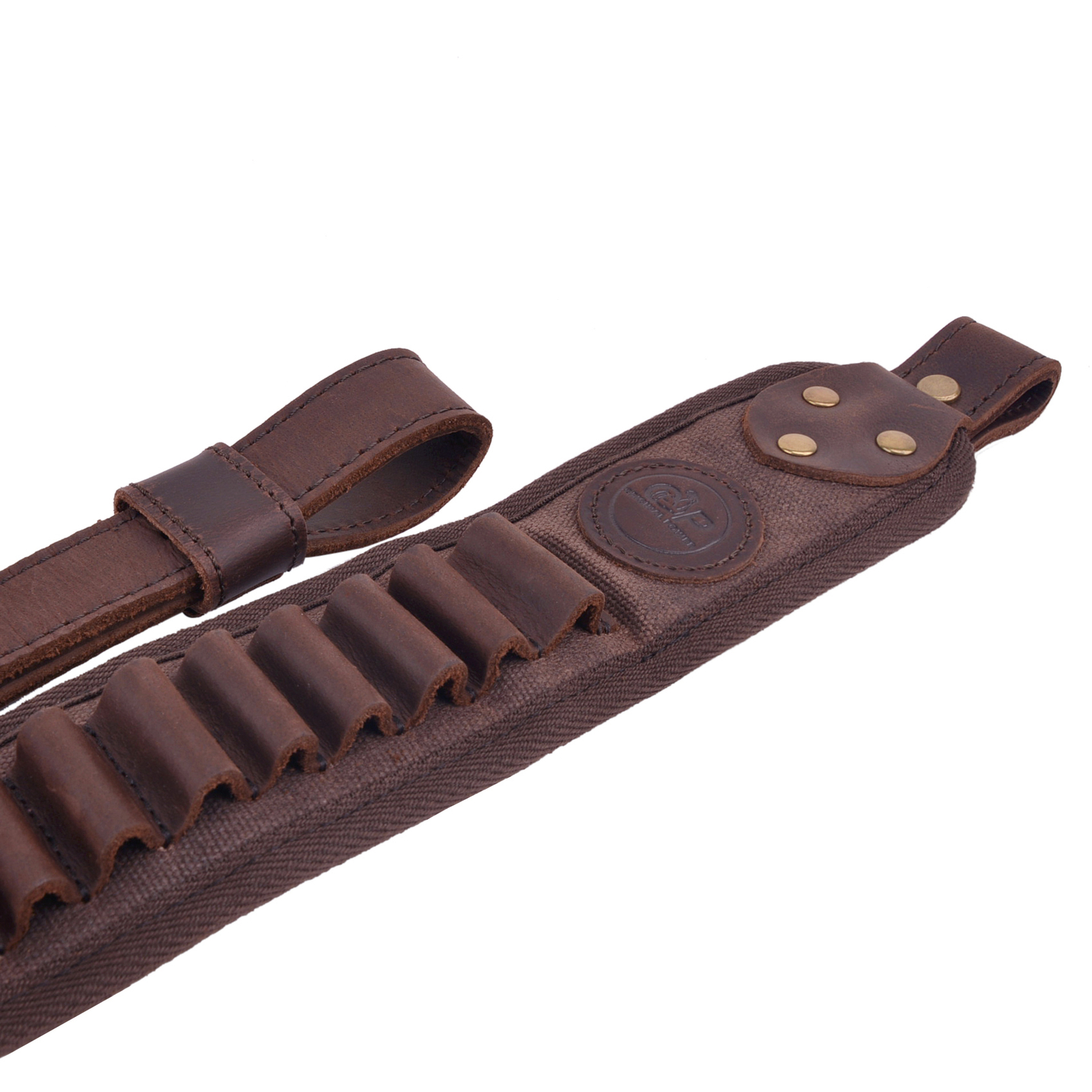 Leather Canvas Rifle Sling Shotgun Shell Slots Straps For .30/30 .308 12GA .22LR