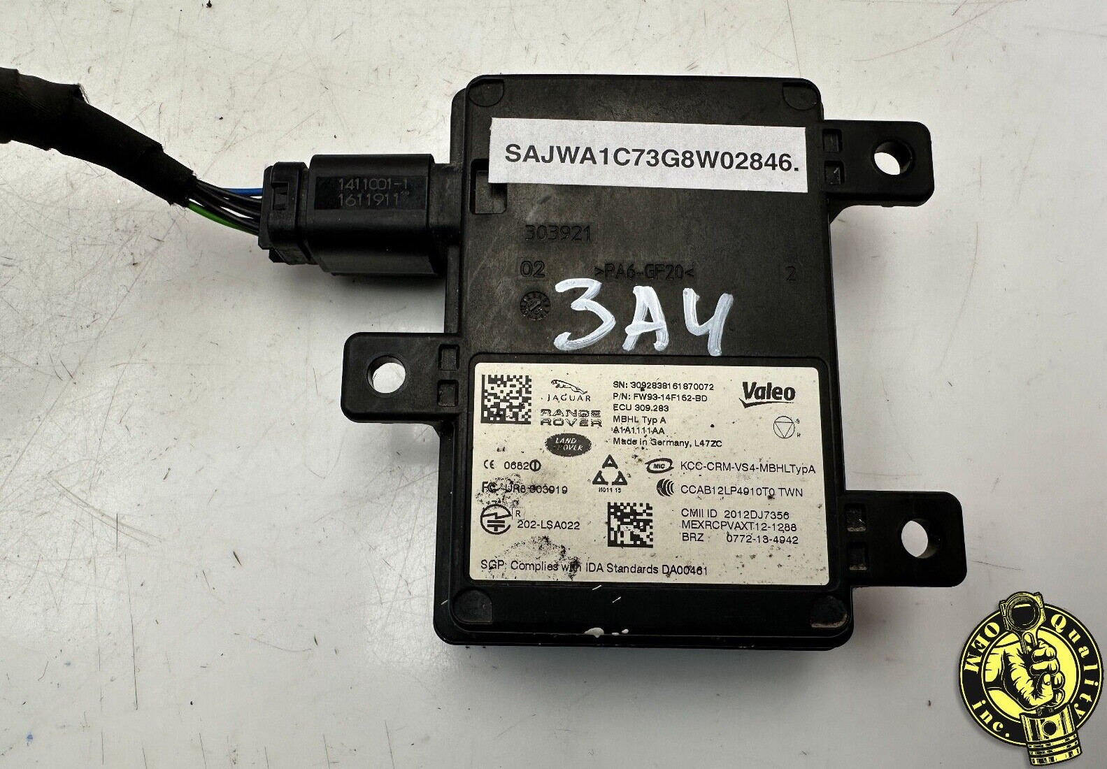 16-20 JAGUAR XE XF XJ F-PACE  REAR LEFT / RIGHT BLIND SPOT SENSOR CONTROL MODULE