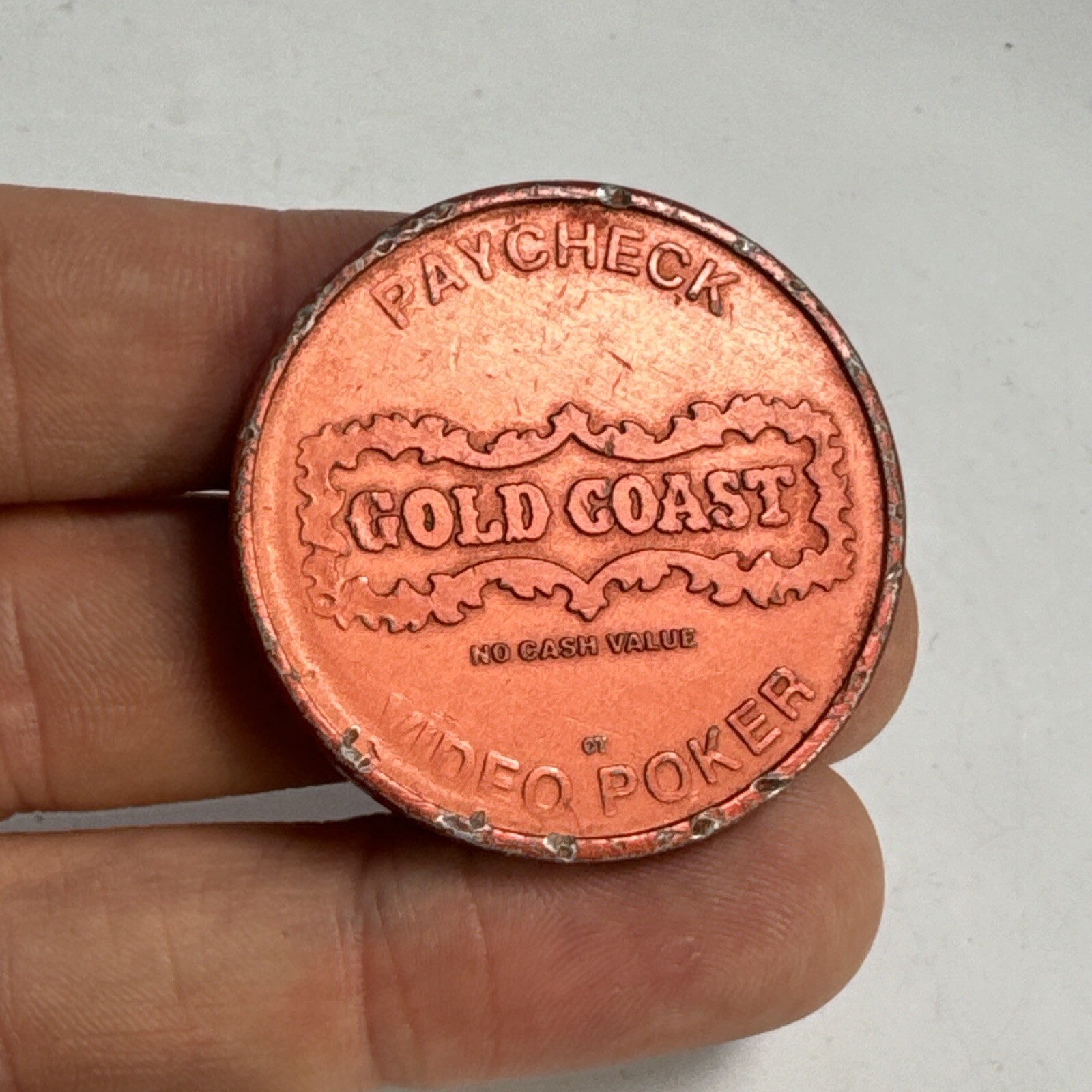 Gold Coast Las Vegas NV Paycheck VIdeo Poker Red Gaming Token