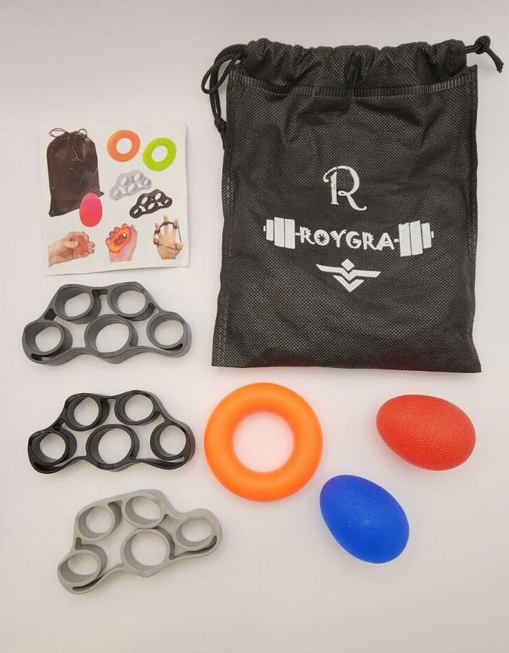 6-Piece Roygra Hand Exerciser, Finger Strengthener, Different Resistance Kit