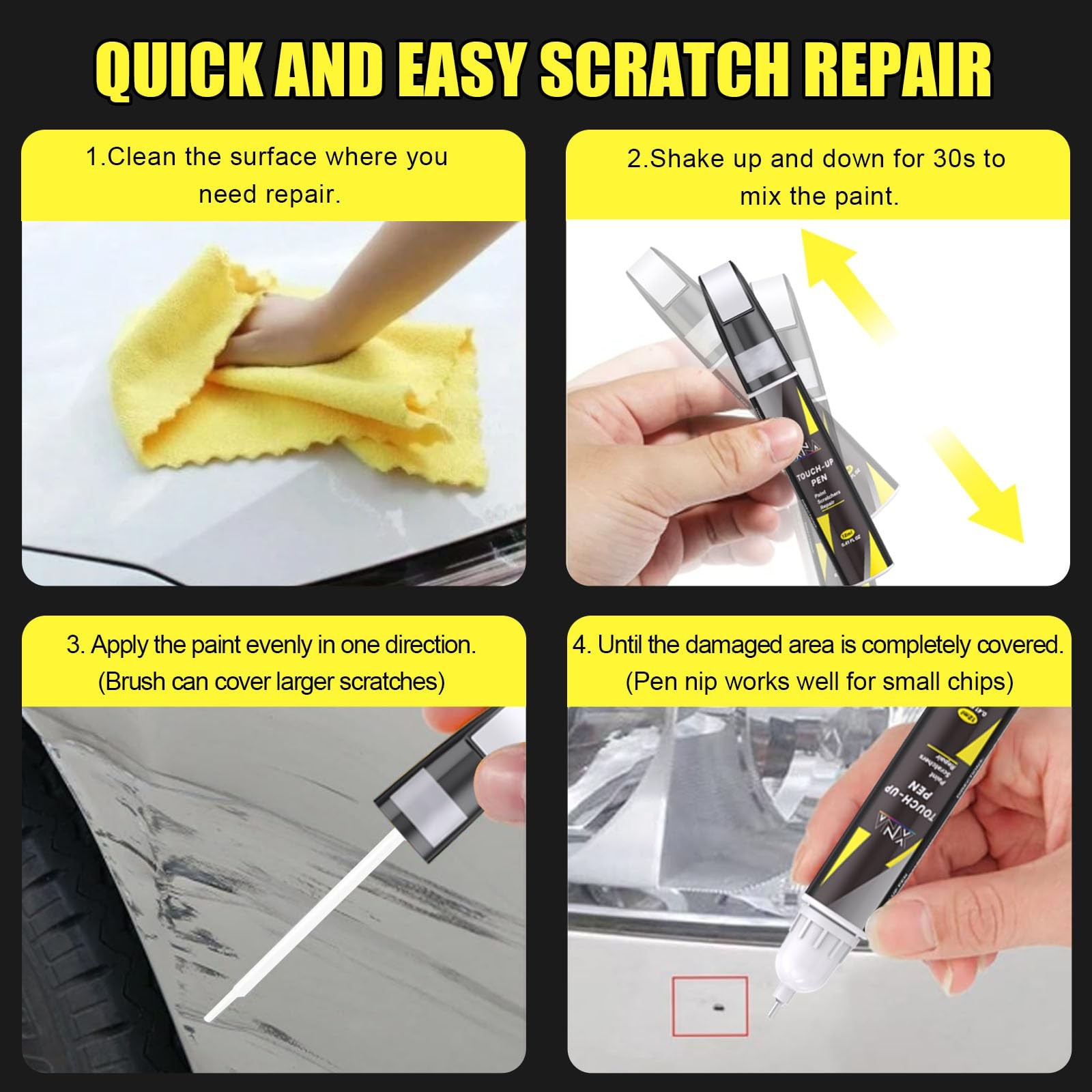Platinum White Pearl(NH-883P) for Honda Touch Up Paint, Car Scratch Remover f...