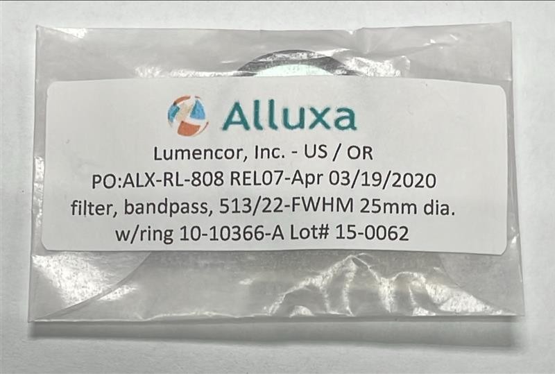 New ALLUXA 513/22 25mm BANDPASS Optical FILTER 513-22 OD6 BP