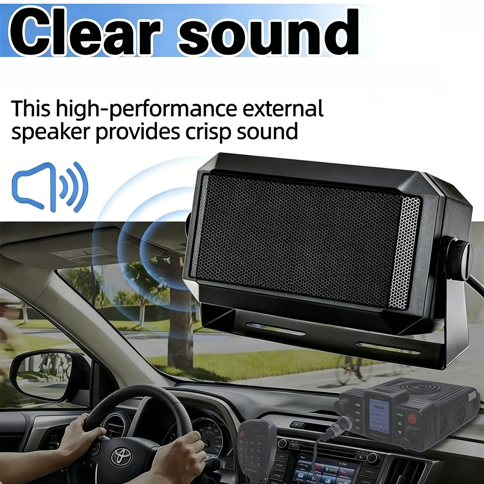 3.5mm Jack External Communications Speaker for CB, Ham & GMRS Radios & Scanners