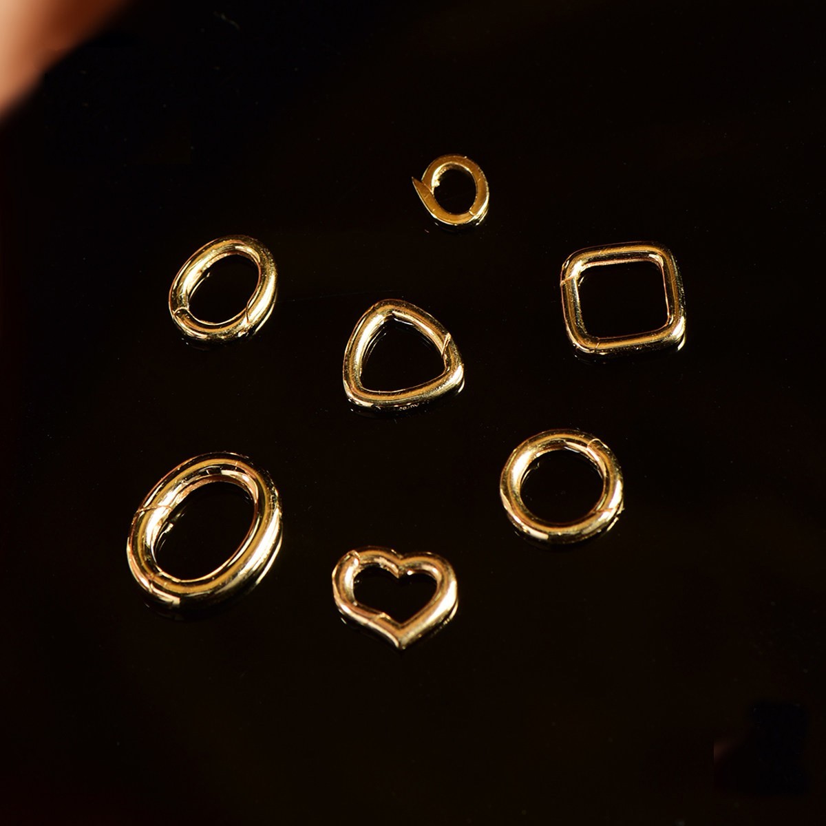 18K Solid Gold Pendant Bails Bracelet Enhancer Clasp Connector Jewelry Findings