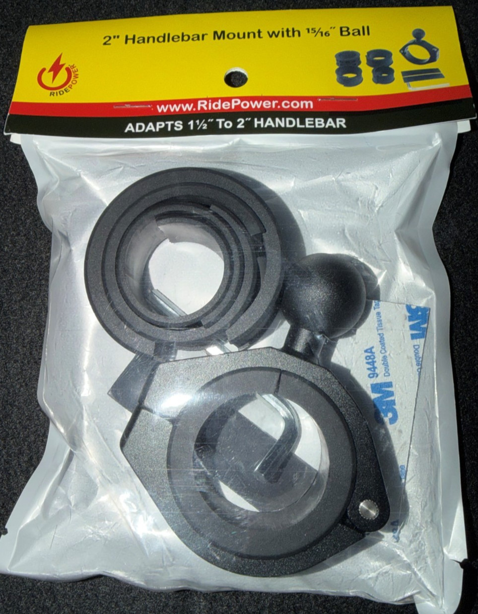 0636-0654 RIDEPOWER MOUNT HANDLEBAR 2" FOR RIDEPOWER BALL MOUNT