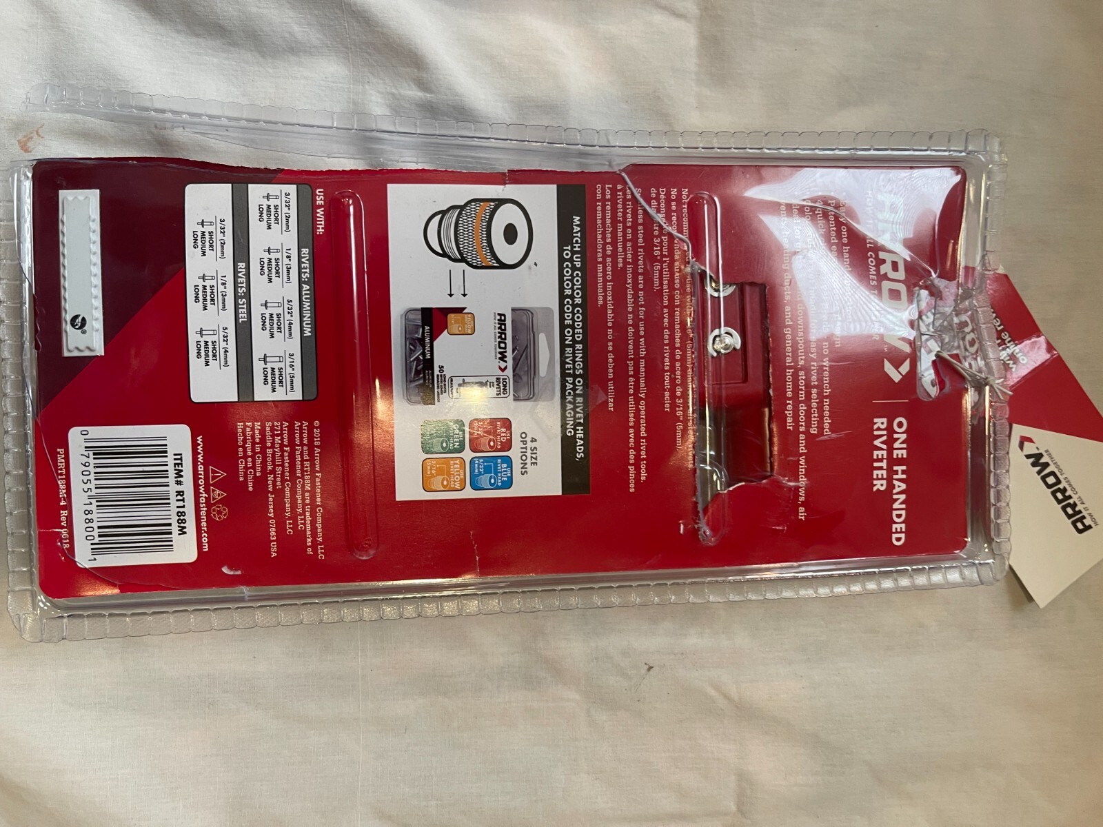 Arrow RT188M One Handed Riveter Tool Red/Black-Open