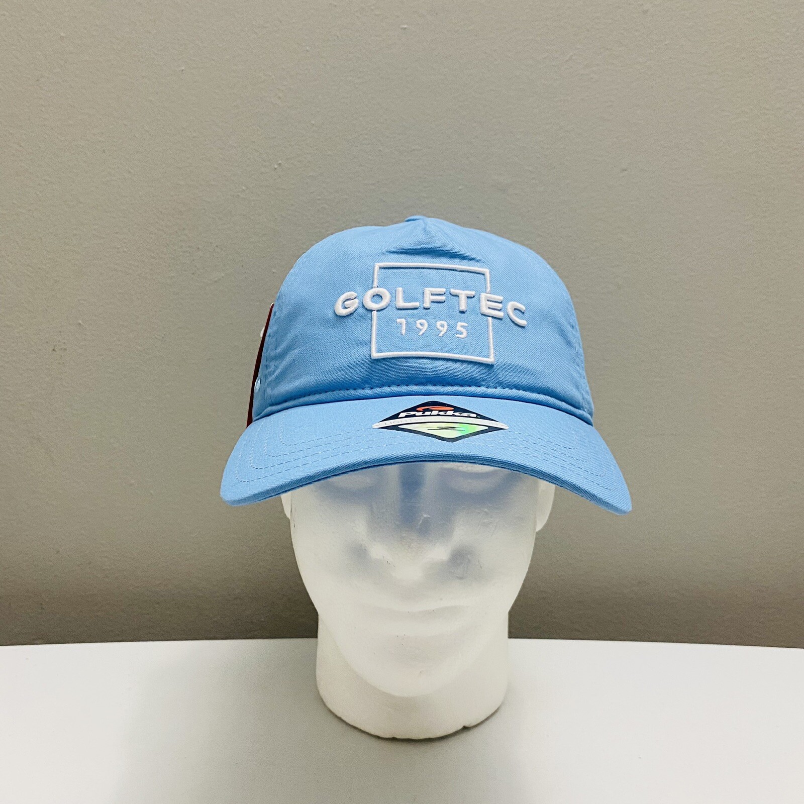 Pukka GOLFTEC 1995 Men's Adjustable Strapback Golf Cap Hat Light Blue/White OSFA
