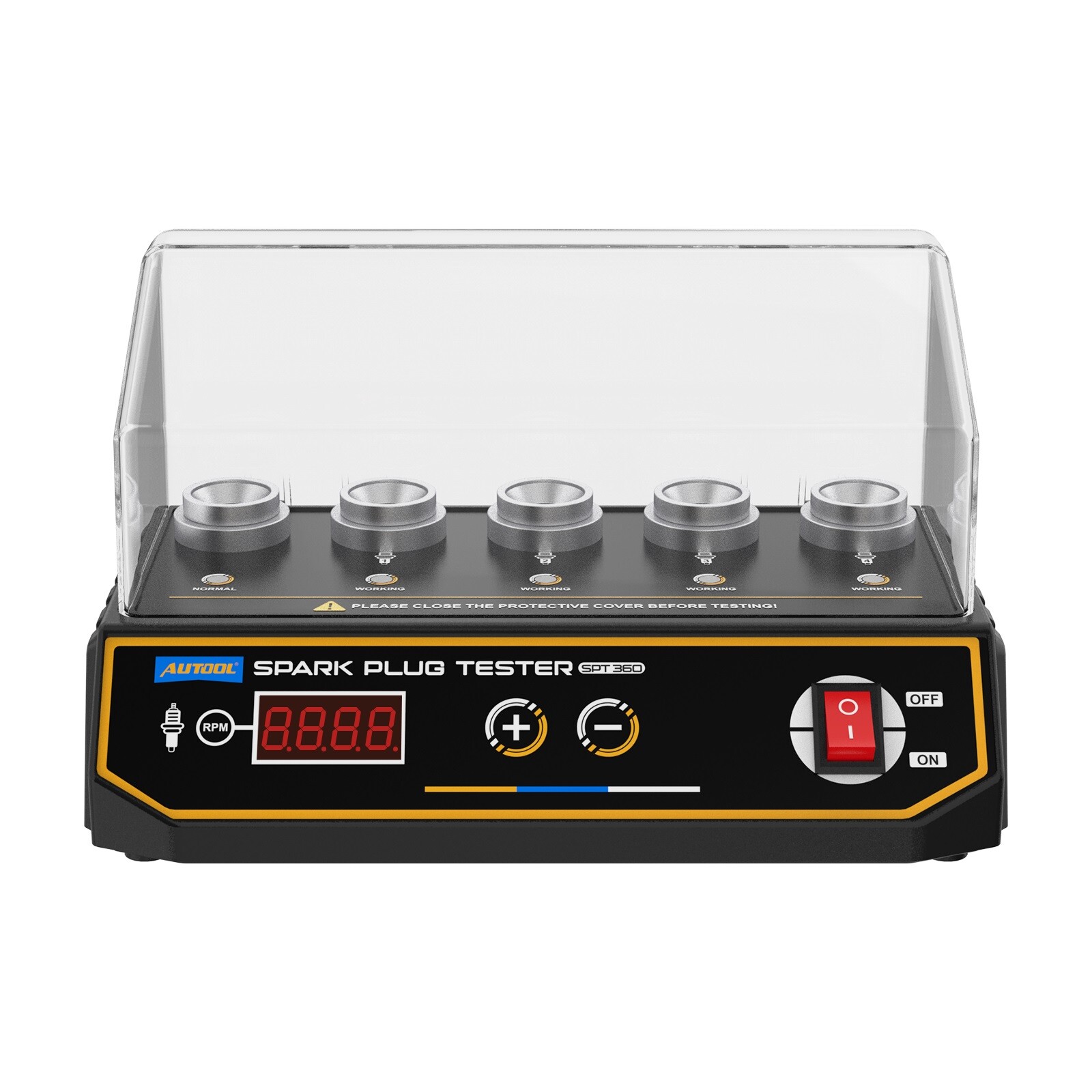 AUTOOL Spark Plug Tester Ignition Diagnostic 5Hole Height Adjustable 200~9000RPM