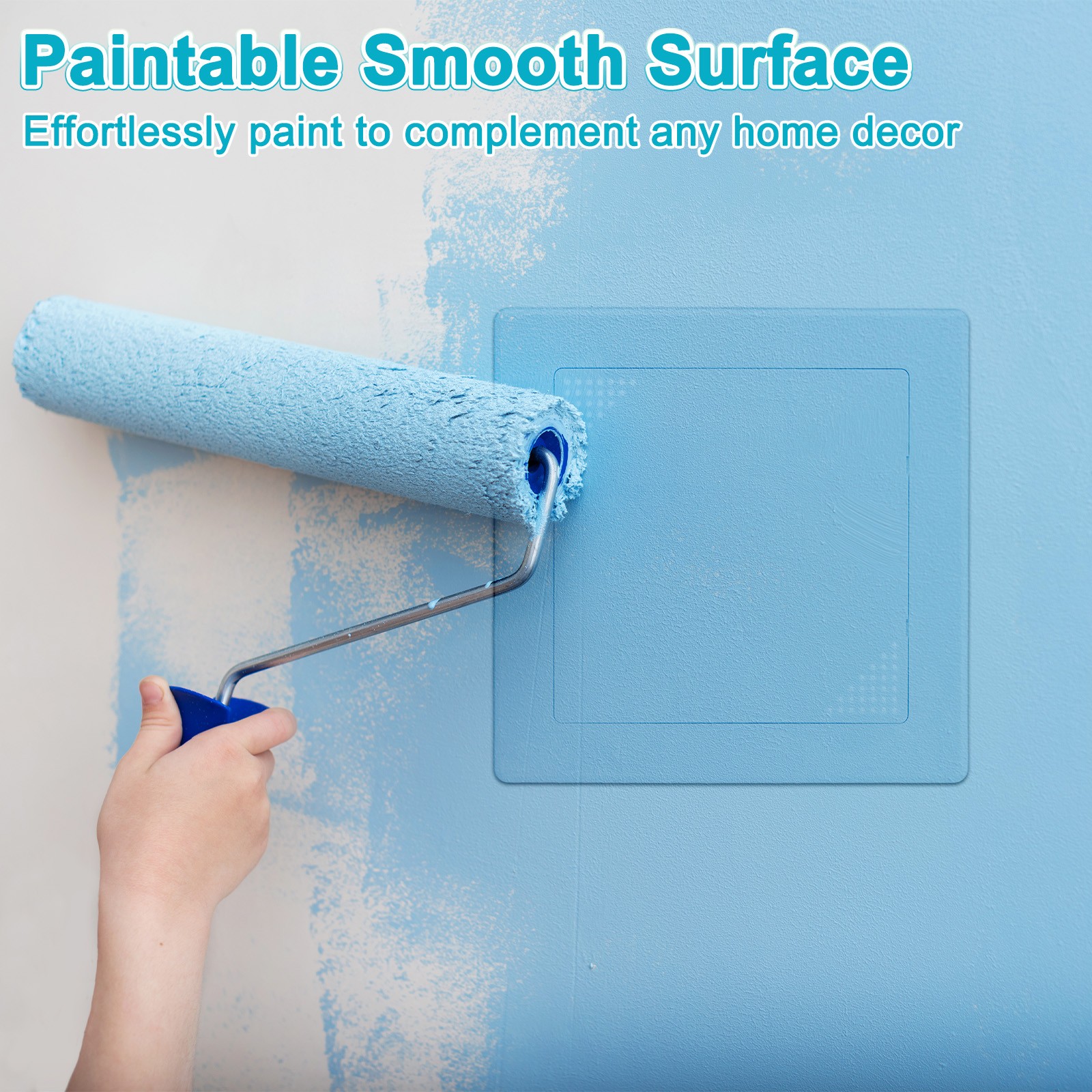 1-Pack Access Panel for Drywall, 6x6" Plastic Removable [White, Vented Square]