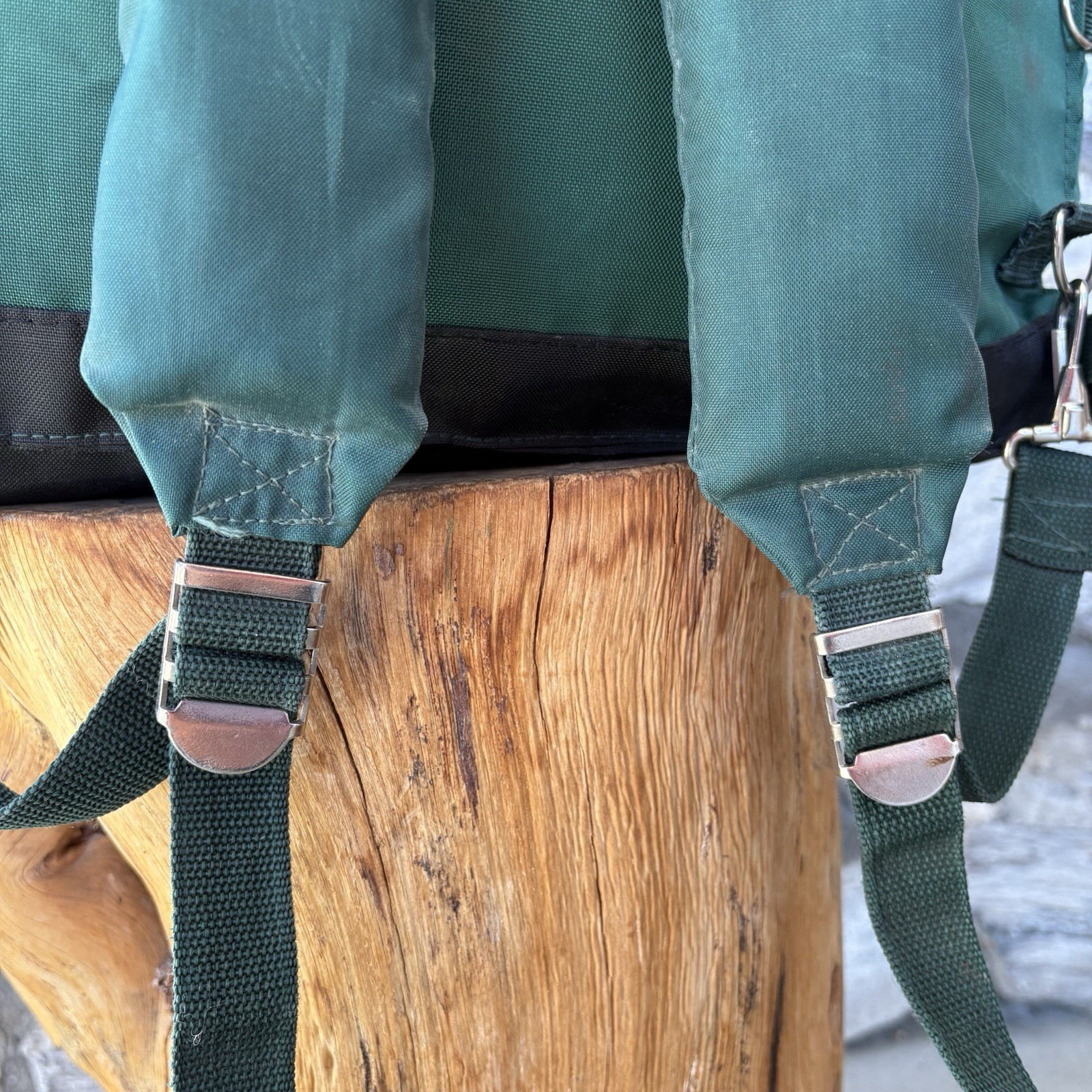 Vintage Backpacking Backpack Green Canvas Backback Original Rover Pack
