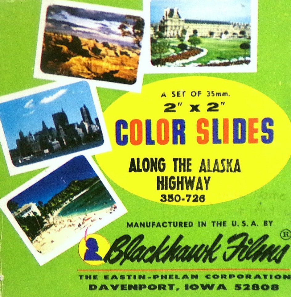 35mm slide show ALONG THE ALASKA HIGHWAY - box set of 58 color slides
