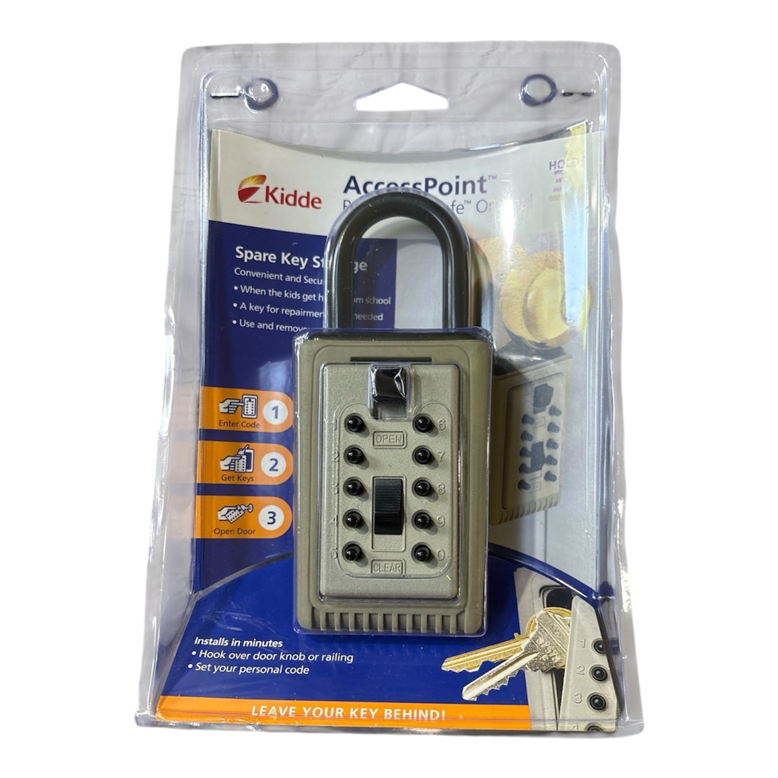 Kidde AccessPoint Portable Key Safe - Holds 3 Keys Spare Key Storage