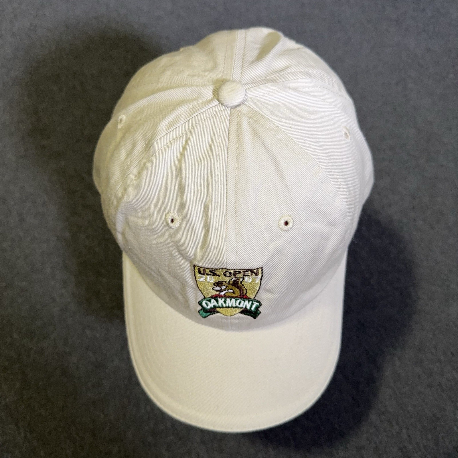 US Open Hat OSFA Beige Oakmont 2007 USGA Adjustable Ball Cap Y2K