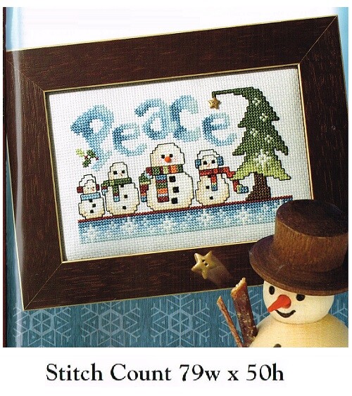 PEACEFUL SNOWMEN  CROSS STITCH PATTERN ONLY  -  DE  AUEW