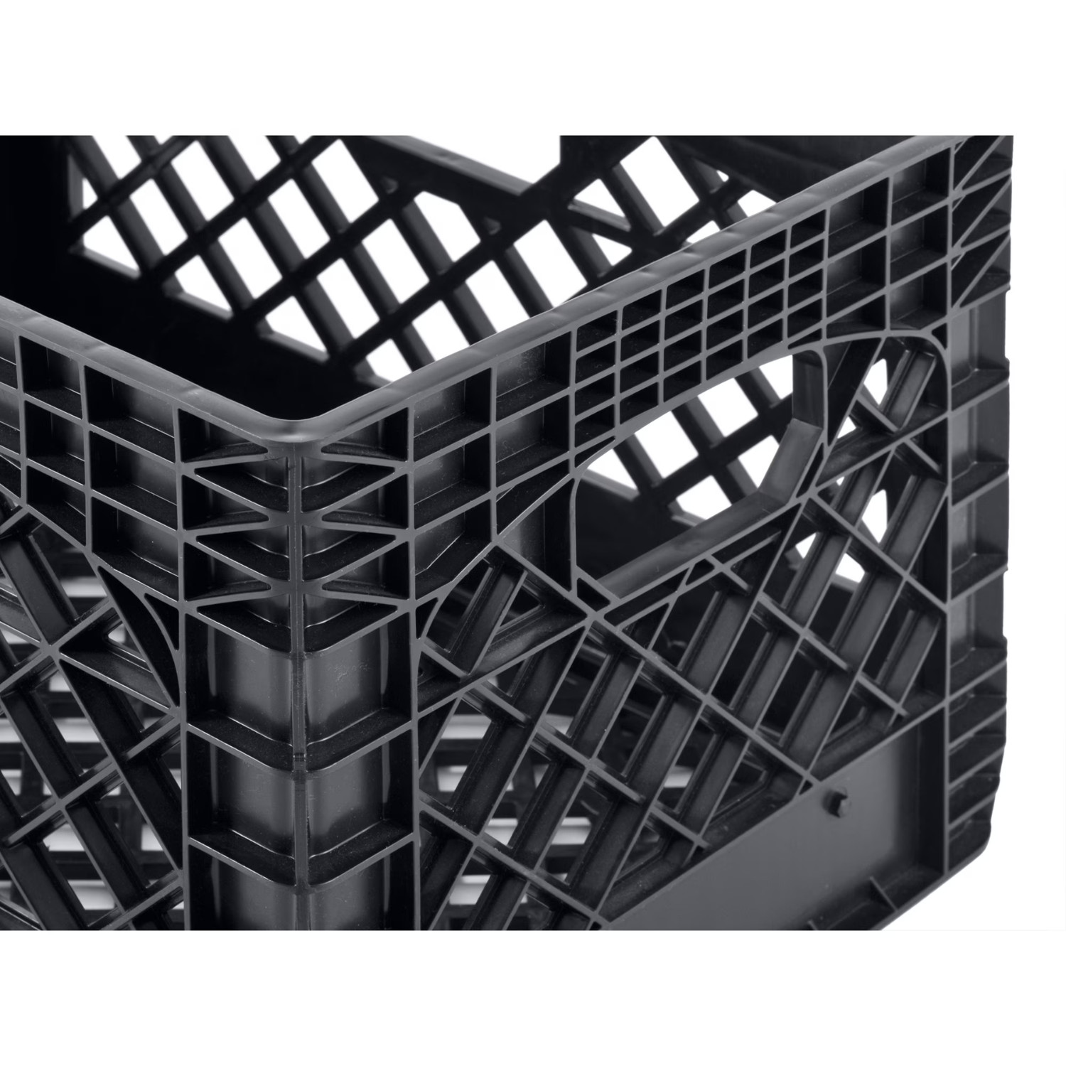 Juggernaut Storage 24QT Plastic Heavy-Duty Milk Crate, Black, 3 Pack