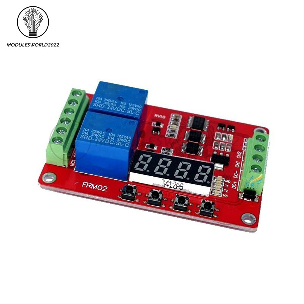 2 Channel 5/12/24V Multifunction Delay Self-Locking Circulate Time Relay Module