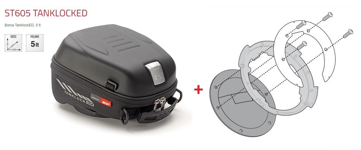 GIVI TANKLOCK TANK BAG + FLANGE HONDA Crosstourer 1200 DCT 2012-17 ST605