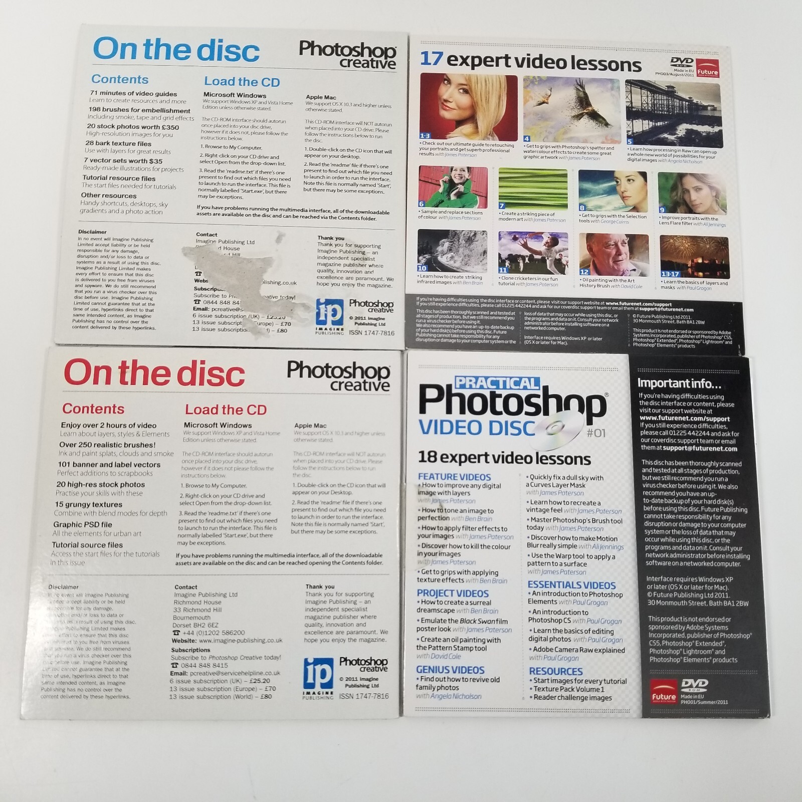 22 Photoshop Magazine Bonus CD-ROM Videos Tutorials Software Brushes Textures
