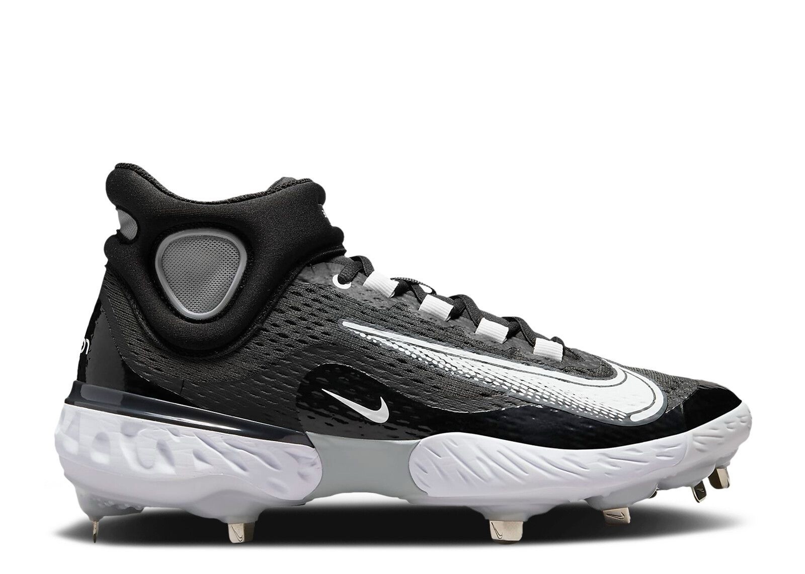 Mens Sz 8.5 Nike Alpha Huarache Elite 4 Mid Black Baseball Cleats DJ6520-011