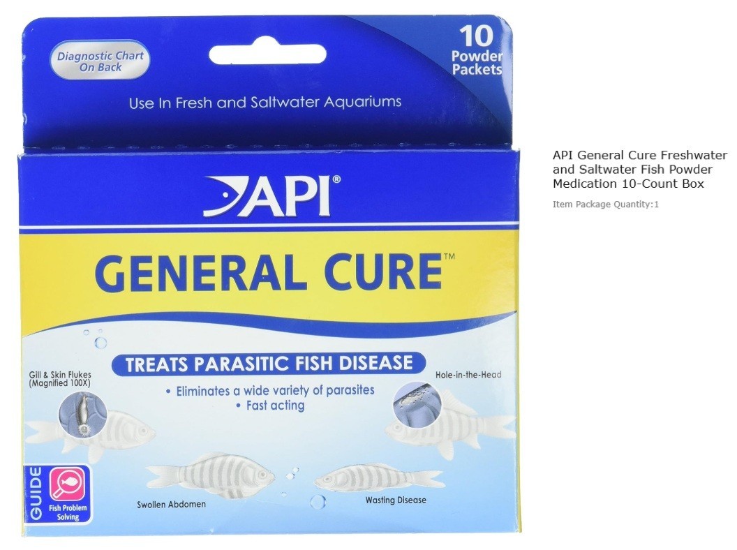 API General Cure Powder 10 count  For Freshwater and Saltwater Fish Aquariums
