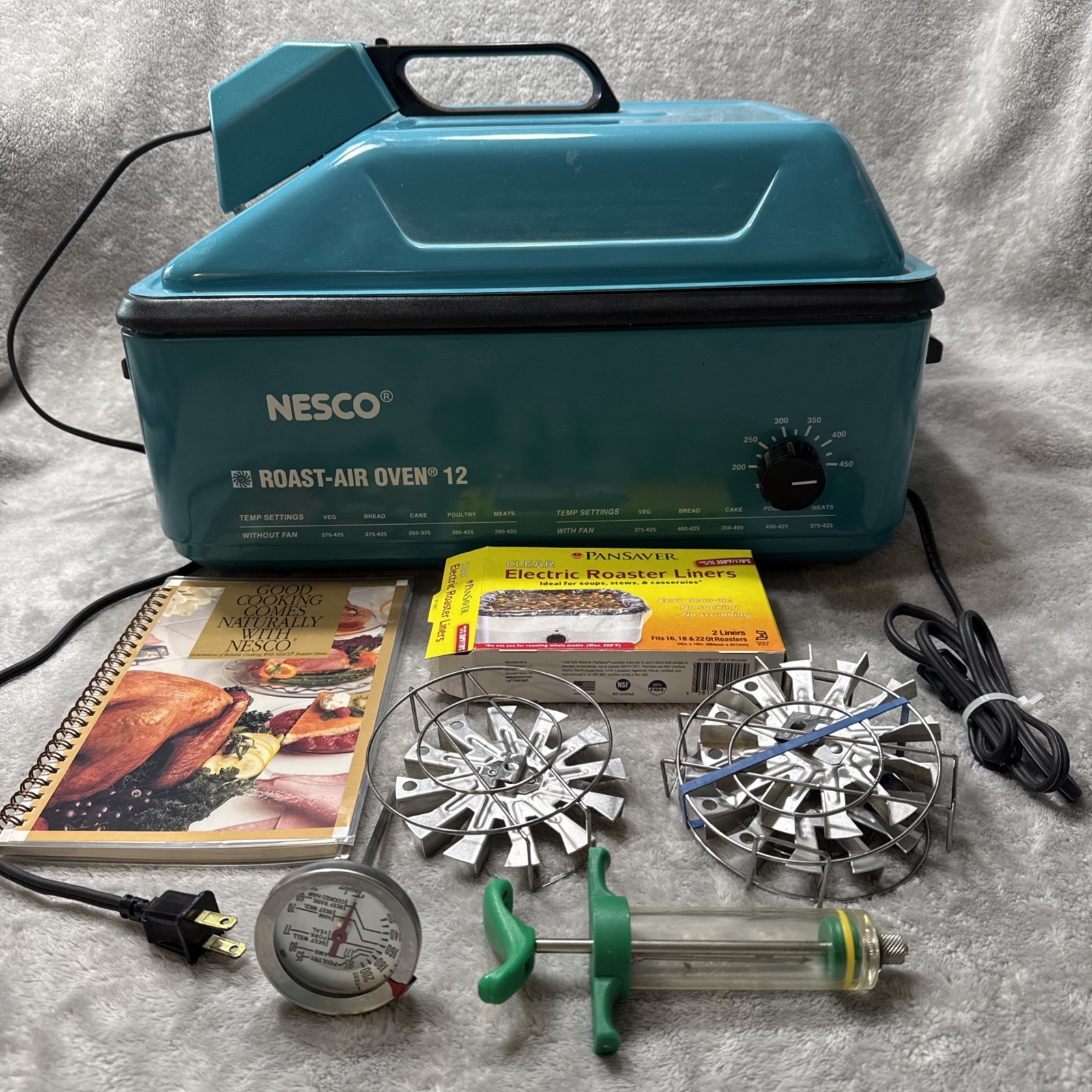 Nesco Teal Vintage 12 Qt Non-Stick Turbo Convection Roaster Roast Air Oven 12