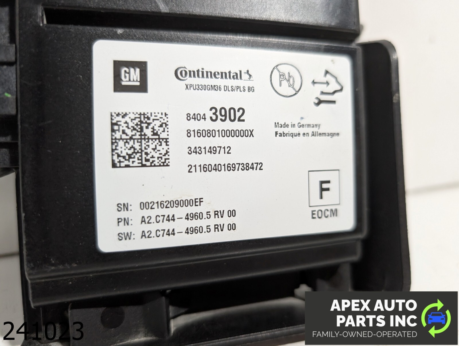 OEM 2016 Chevrolet Malibu Collision Avoidance Mitigation Relay Control Module