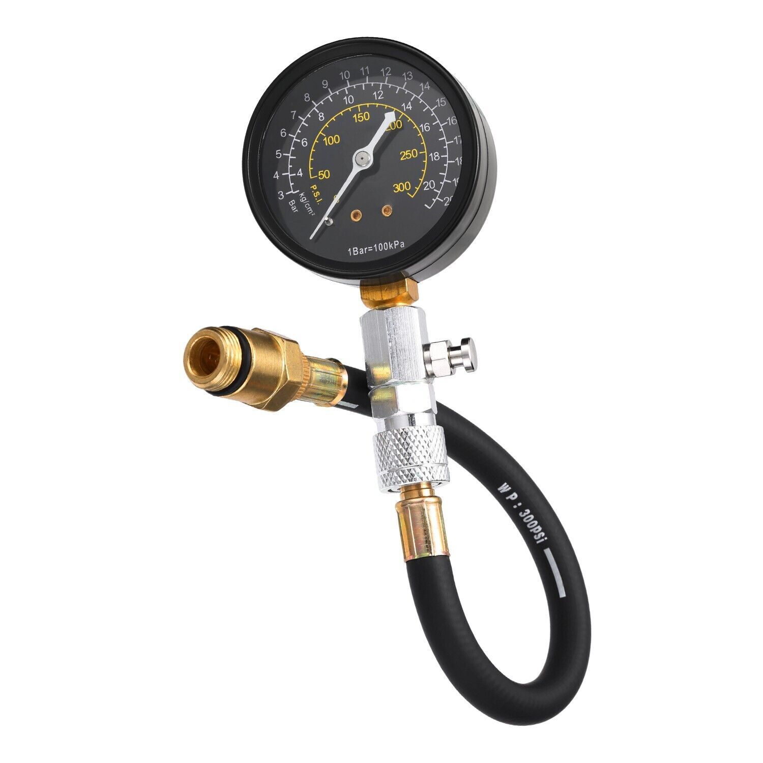 Engine Cylinder Compression Pressure Tester Testing Gauge Gas Check Tool Kit Car