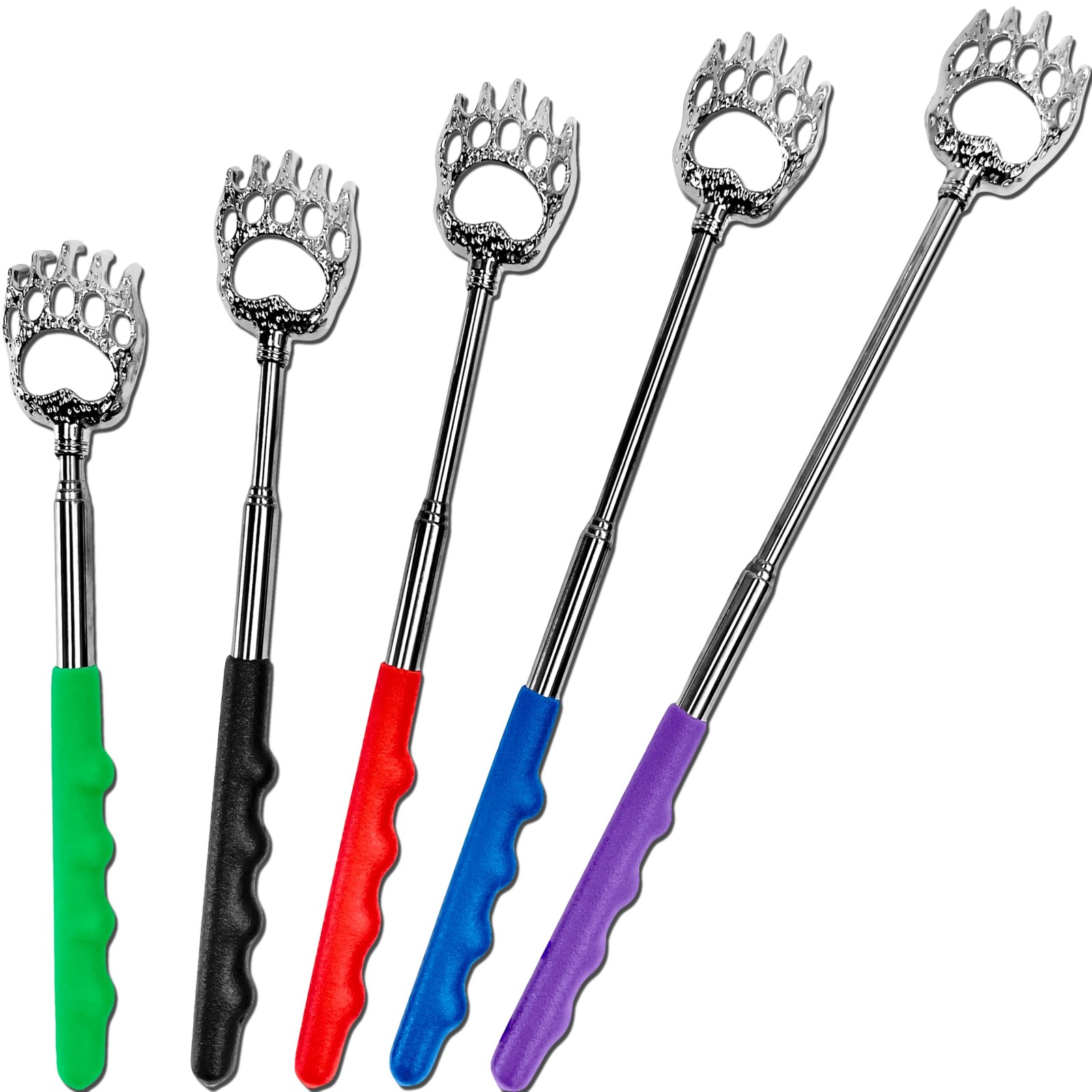 RMS 5 Pack Telescoping Back Scratcher - 5 Count (Pack of 1), Multicolor