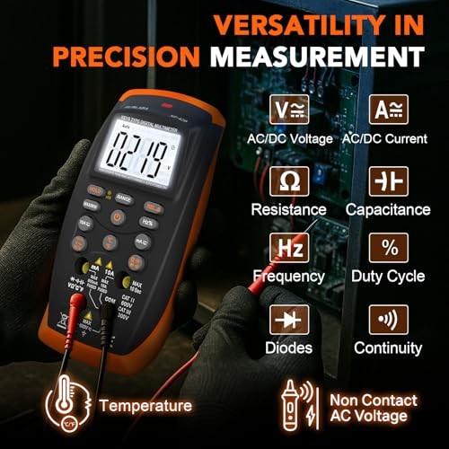 Multimeter Tester TRMS 6000 Counts, Voltage Meter with NCV, Backlight, 42B-O