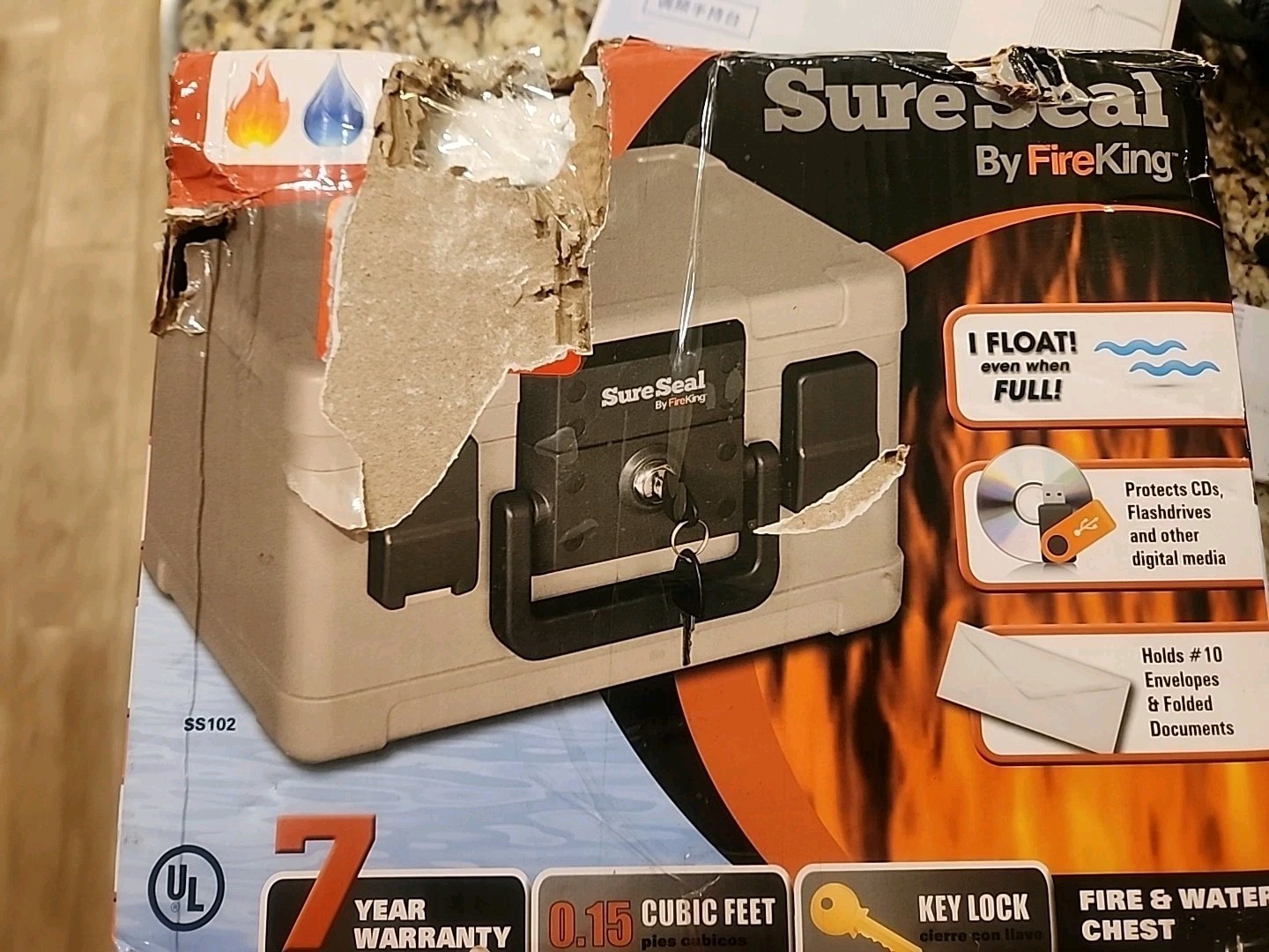 FireKing SureSeal Fire Safe with Key Lock, 1 Half Hour Fire Rated, UL Rated & 10
