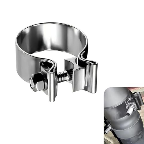 Car Exhaust Clamp, 2.5" Narrow Band Stainless Steel Seal Clamp 2.5Inch Silver