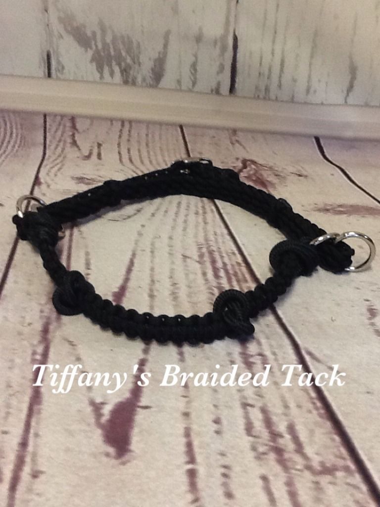 side pull hackamore attachment with a whoa black with nose knots...mini to draft