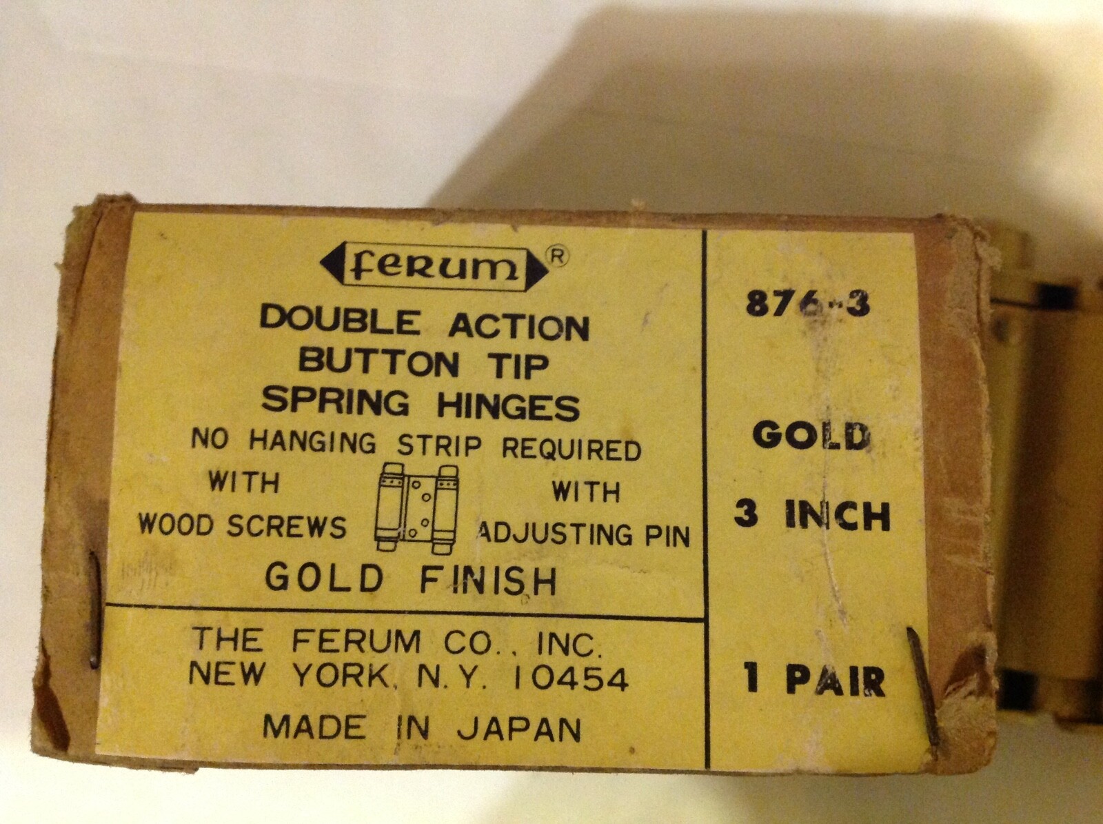 Double-action 3" Spring Hinges, 2 pr. Ferum 876-3