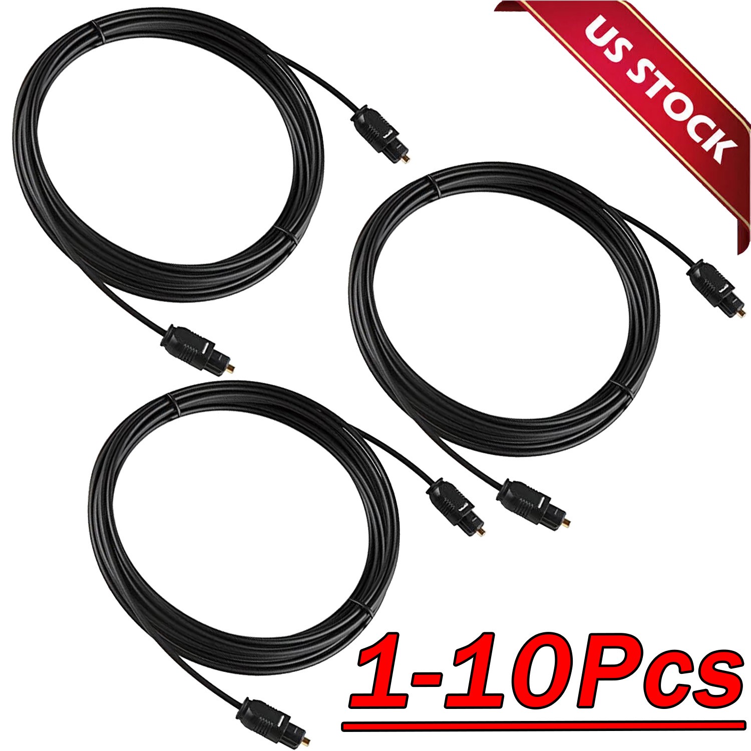 1-10 6FT Digital Fiber Optic Audio Cable Cord Optical TosLink for TV DVD AMP USA