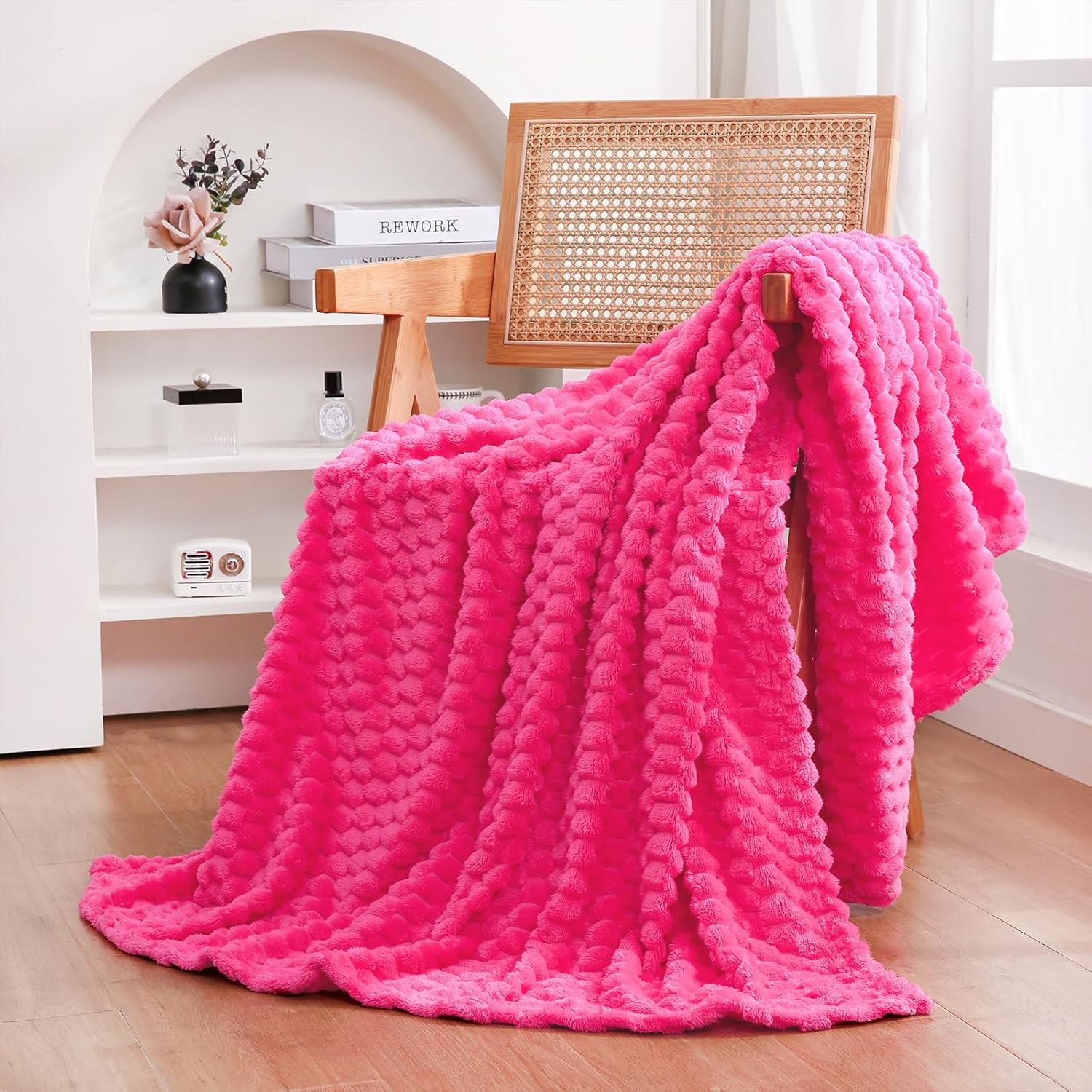 Puncuntex Hot Pink Throw Blanket 50"×60" inches 50×60”,