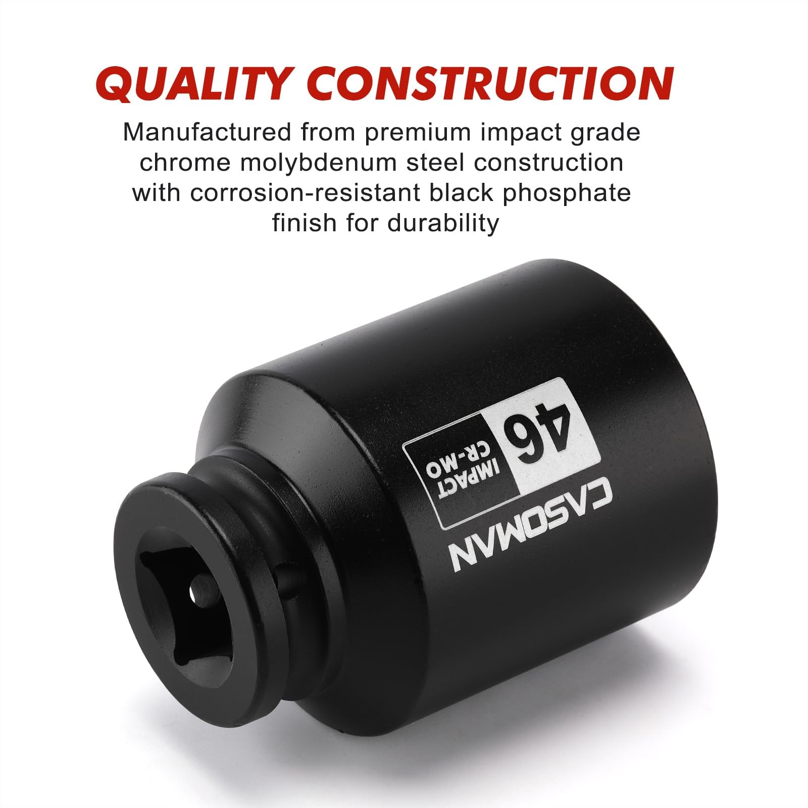 3/4"Drive Deep Impact Socket-46mm, Jumbo Impact Socket, Metric, 6-Point, CR-M...