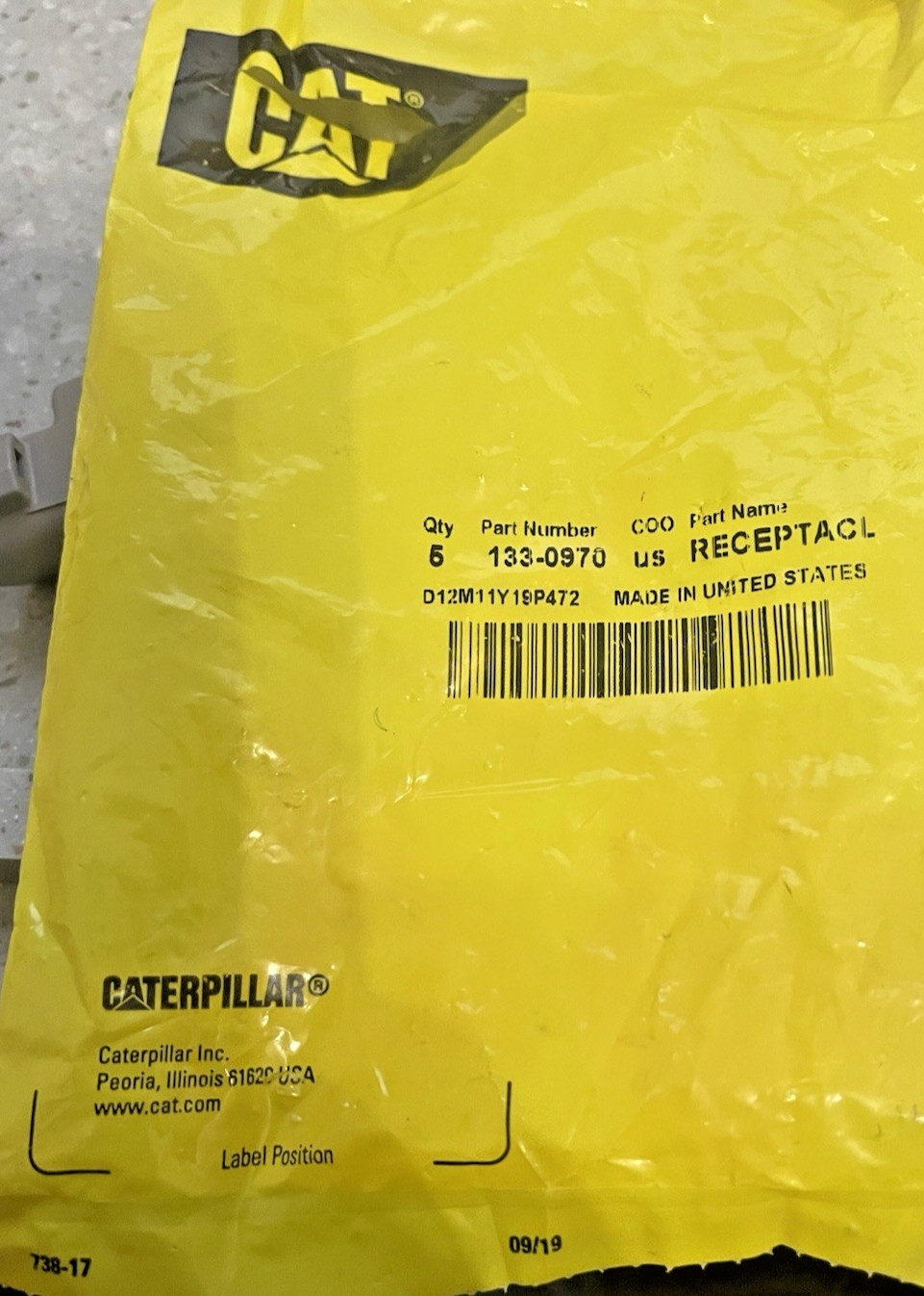 Genuine CATERPILLAR 133-0970 RECEPTACLE AS-CONNECTOR - 5 Pieces