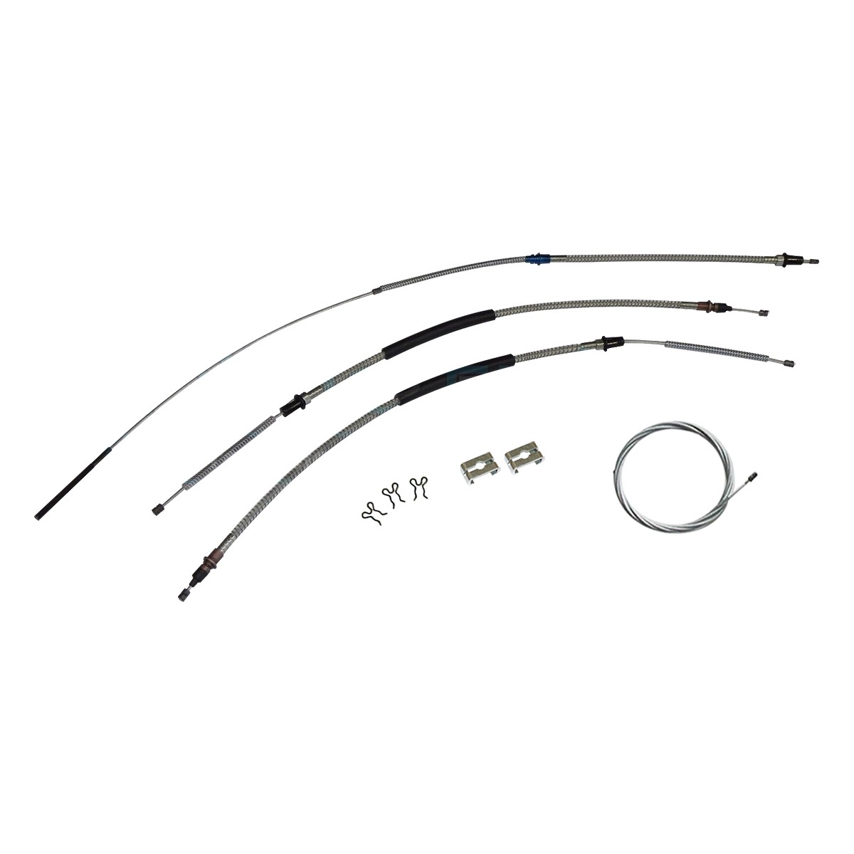 1958-64 Chevrolet Impala Complete Parking Brake Emergency Cable Kit OE Steel
