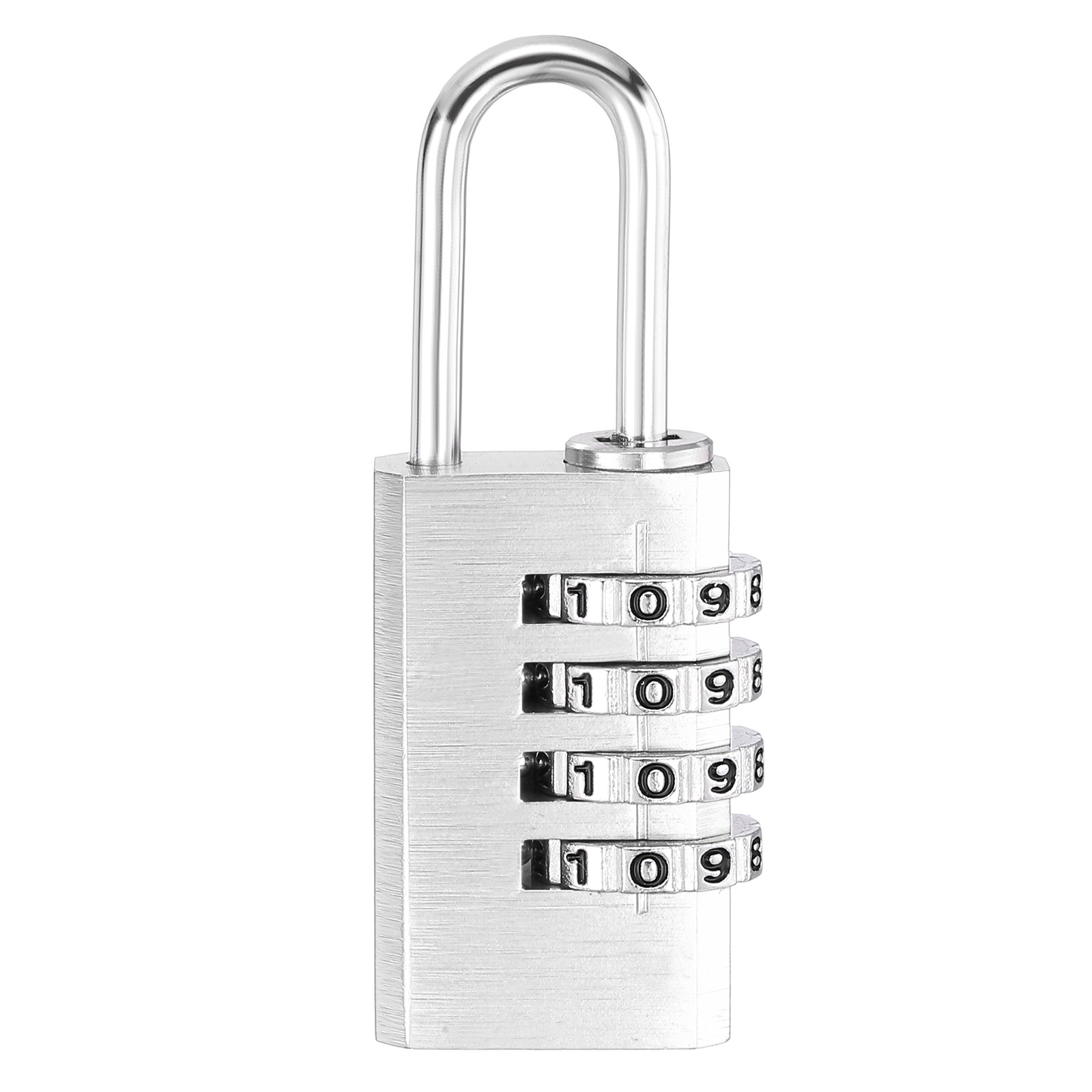 4 Digit Combination Lock,(H:2.4", Silver), Aluminum Anti-Rust Outdoor Lock