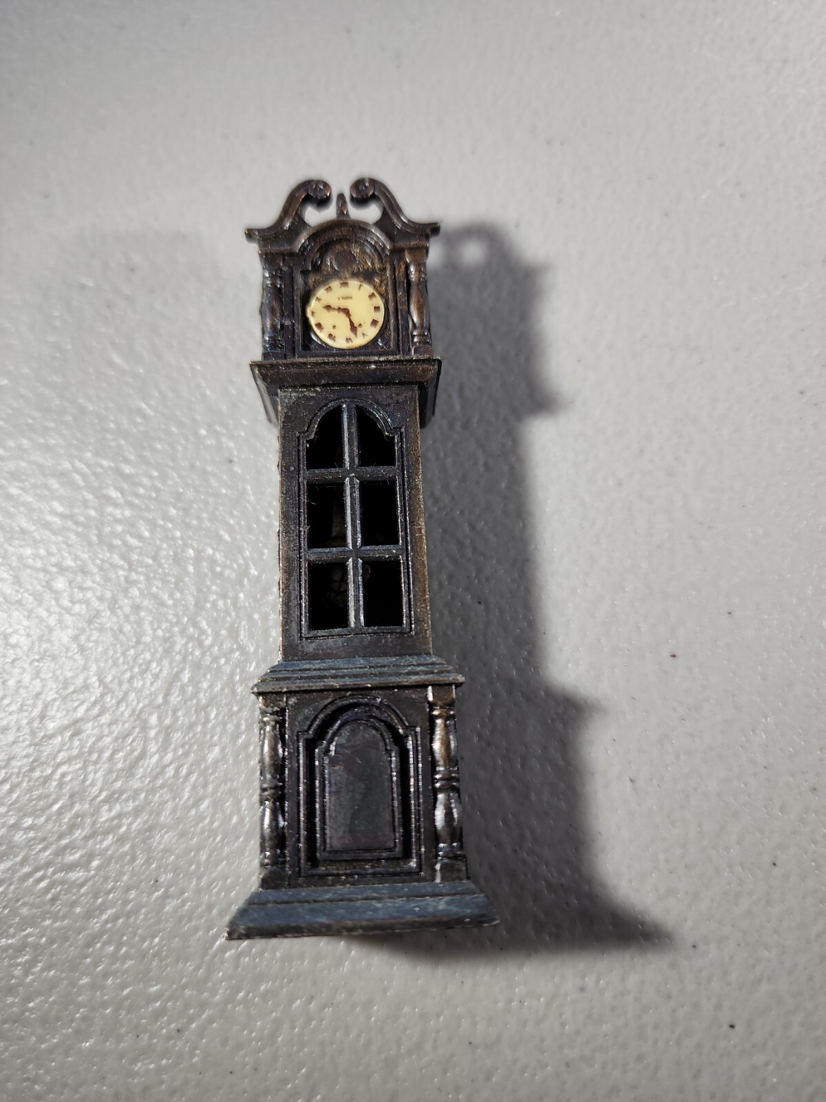 Vintage Die Cast Miniature Grandfather Clock Pencil Sharpener Doll House