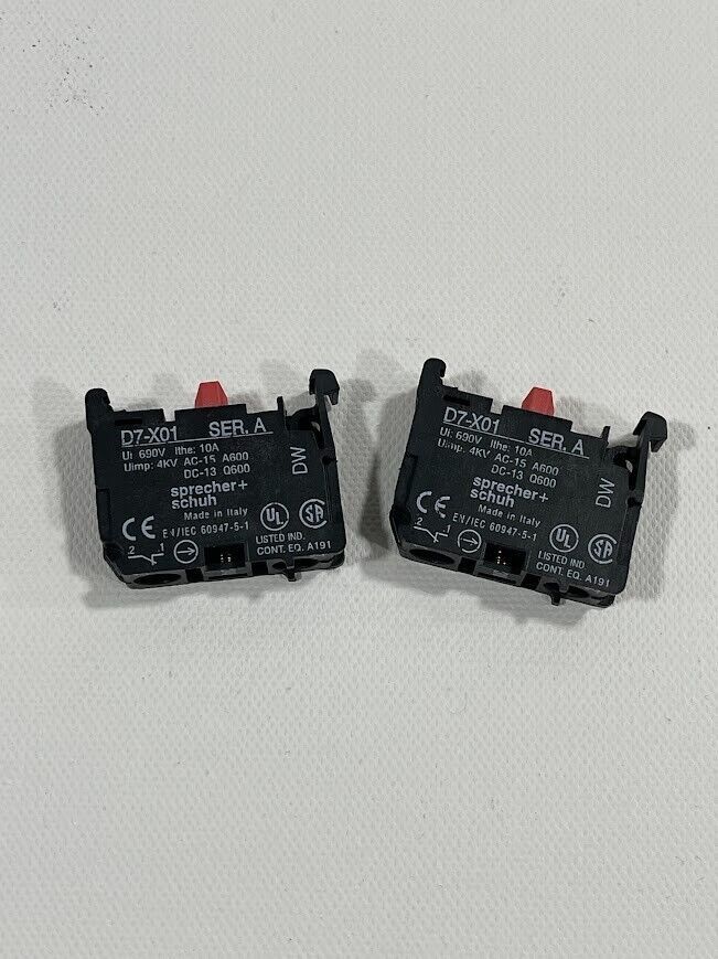 New! Allen Bradley D7-X01  Ser A Contact Block 1 NC (Lot of 2)