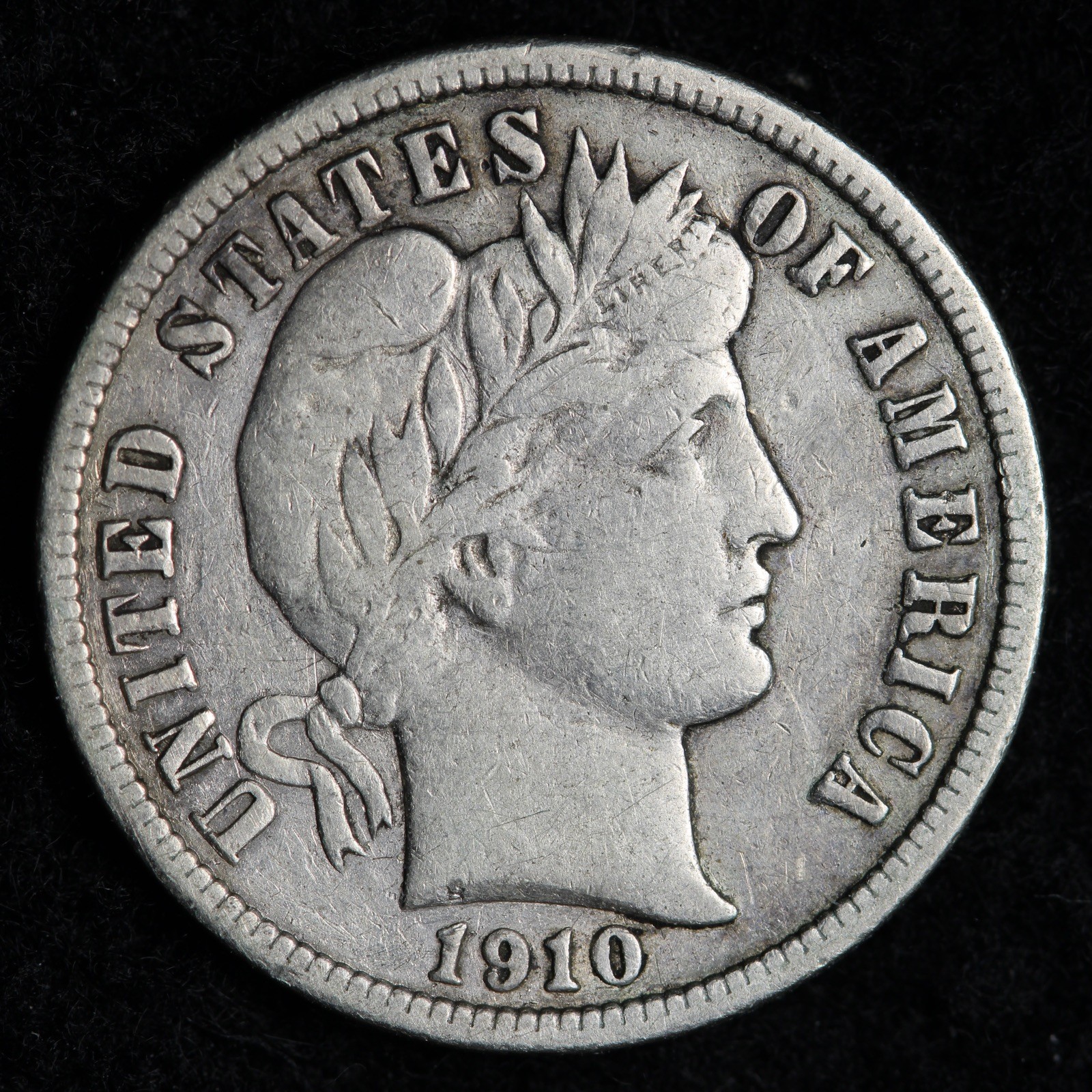 1910-S Barber Silver Dime XF++ E272 GZSFE