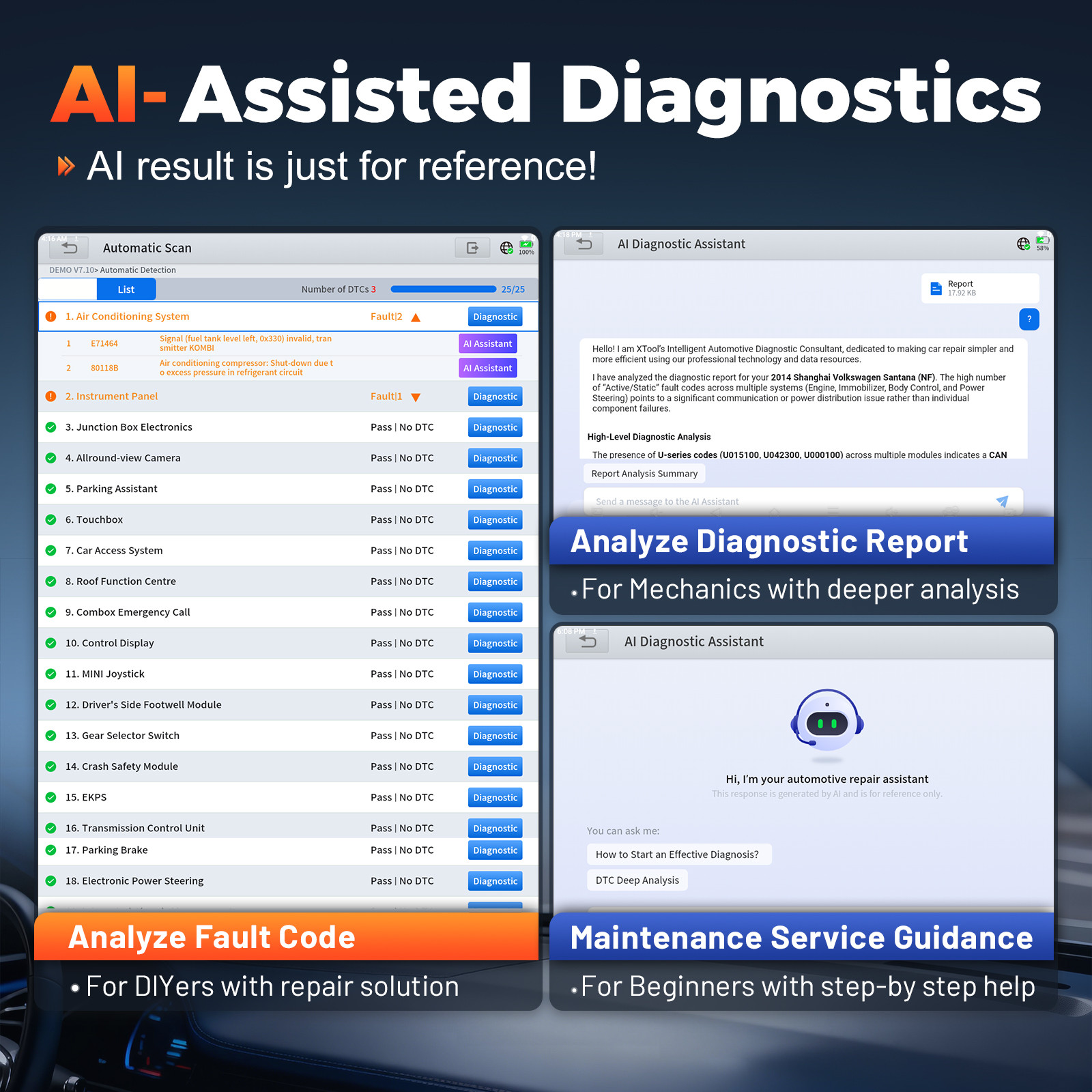 USED XTOOL IP900BT OBD2 Scanner AI-Assisted Wireless Diagnostic Tool Key Coding