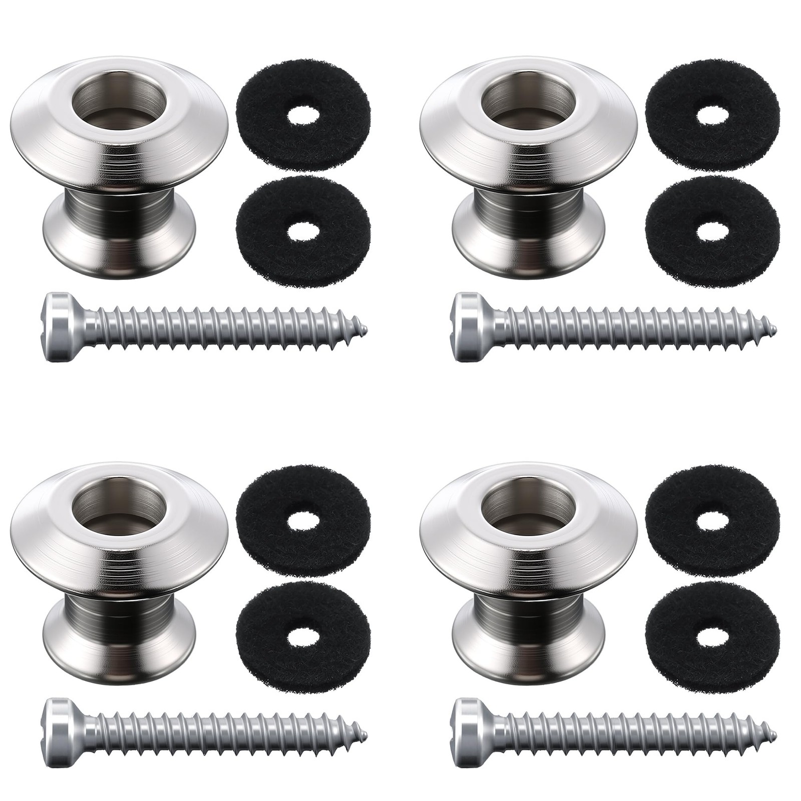 4 Set Guitar Strap Button Compatible with Dunlop Straplok, Dual Design Strap ...