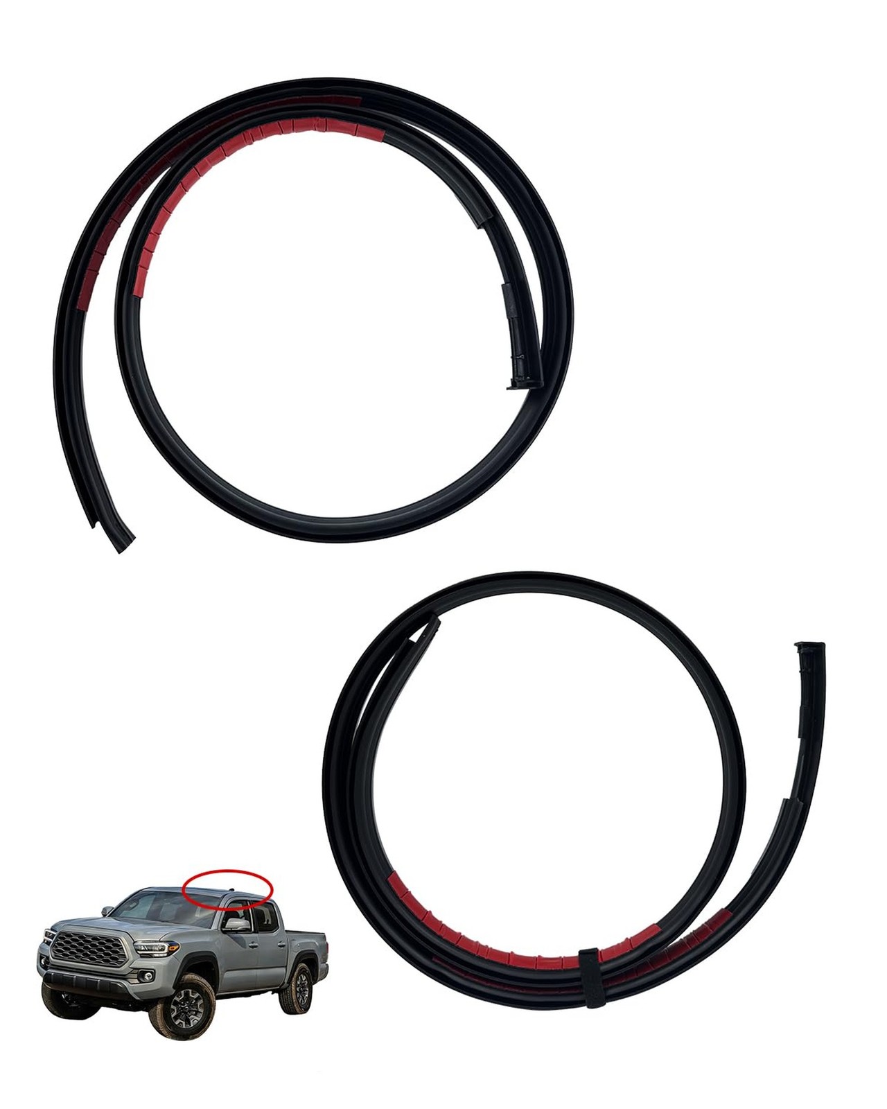 2Pcs Roof Drip Molding Trim Fit for Toyota Tacoma Double CAB 2016-2023 Weathe...