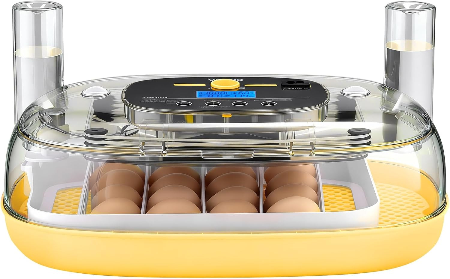 24 Egg Incubator, Automatic Egg Turner with LED Candler, Temperature & Humidity
