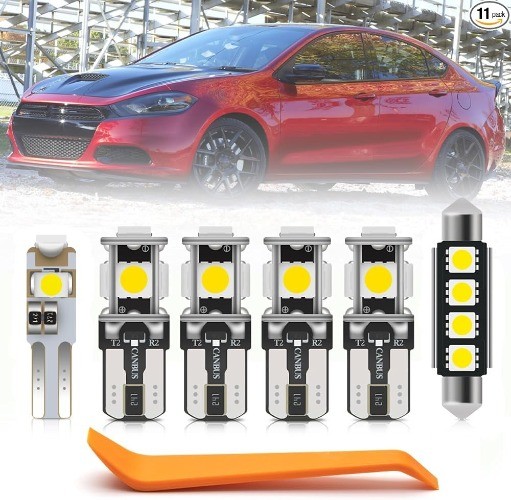 11pcs LED Interior Lights Bulb Kit for 2013 2014 2015 2016 Map Dome Trunk Vanity