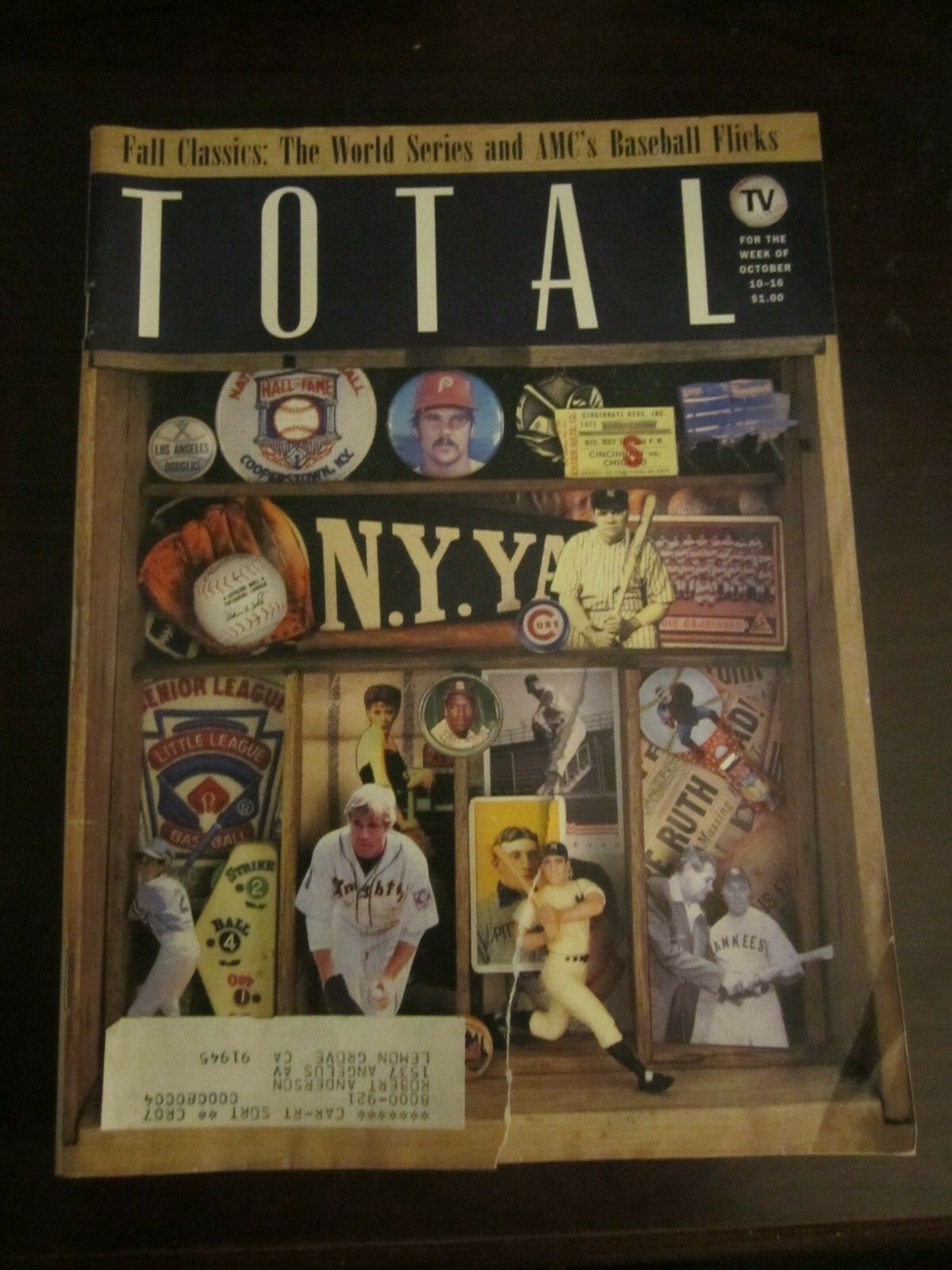 Total TV Guide Regional Magazine October 1992 Robert Redford Natural Babe Ruth